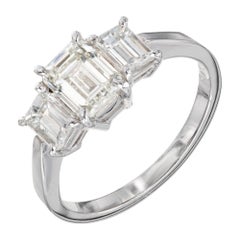Peter Suchy GIA 1.83 Carat Diamond Platinum Three-Stone Engagement Ring