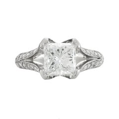 Peter Suchy GIA 2.02 Carat Diamond Platinum Split Shank Engagement Ring