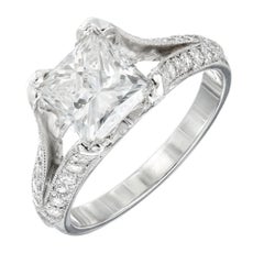 Peter Suchy GIA 2.02 Carat Diamond Platinum Split Shank Engagement Ring