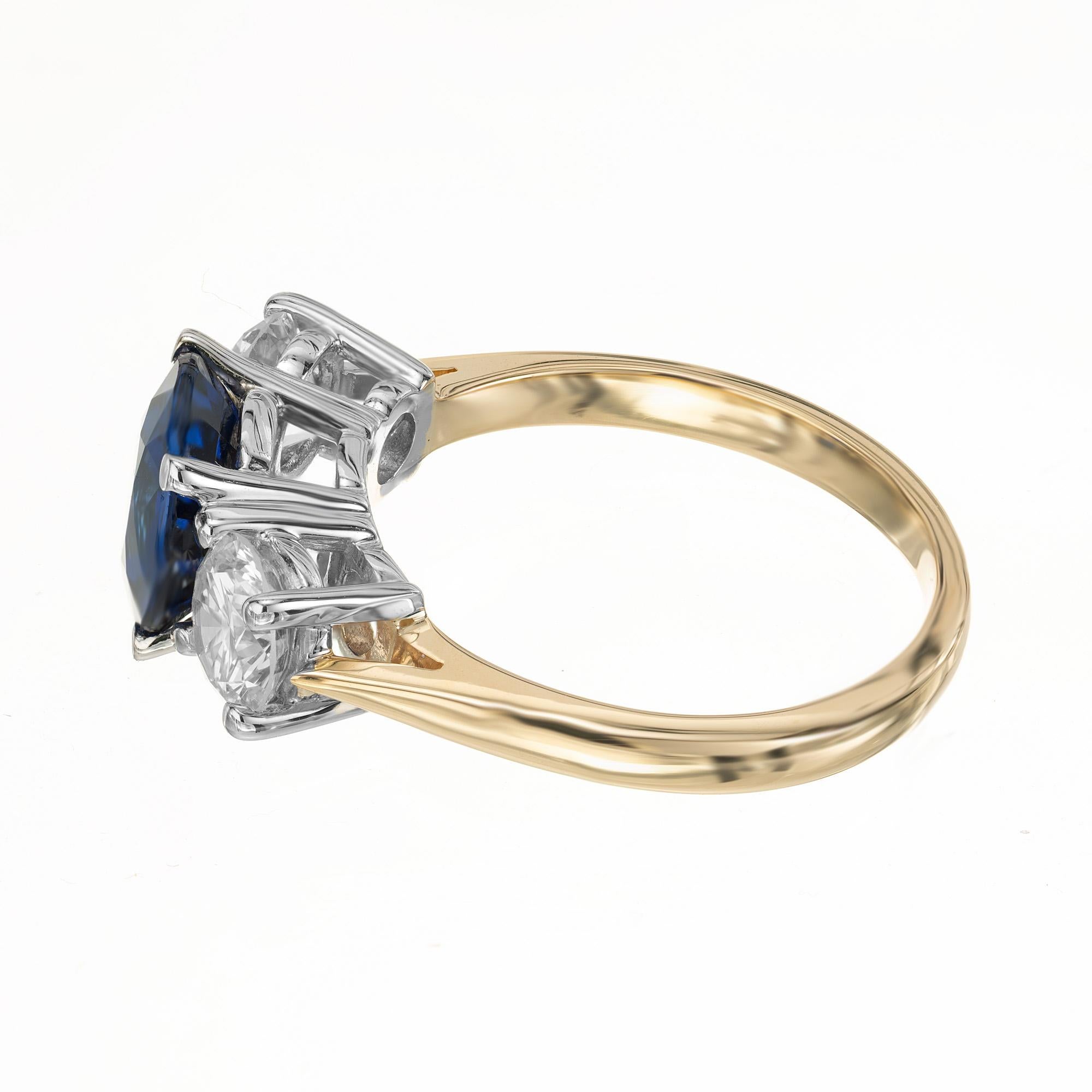 Donna Peter Suchy Anello di fidanzamento in oro bicolore con zaffiro e diamante GIA da 2,02 carati in vendita