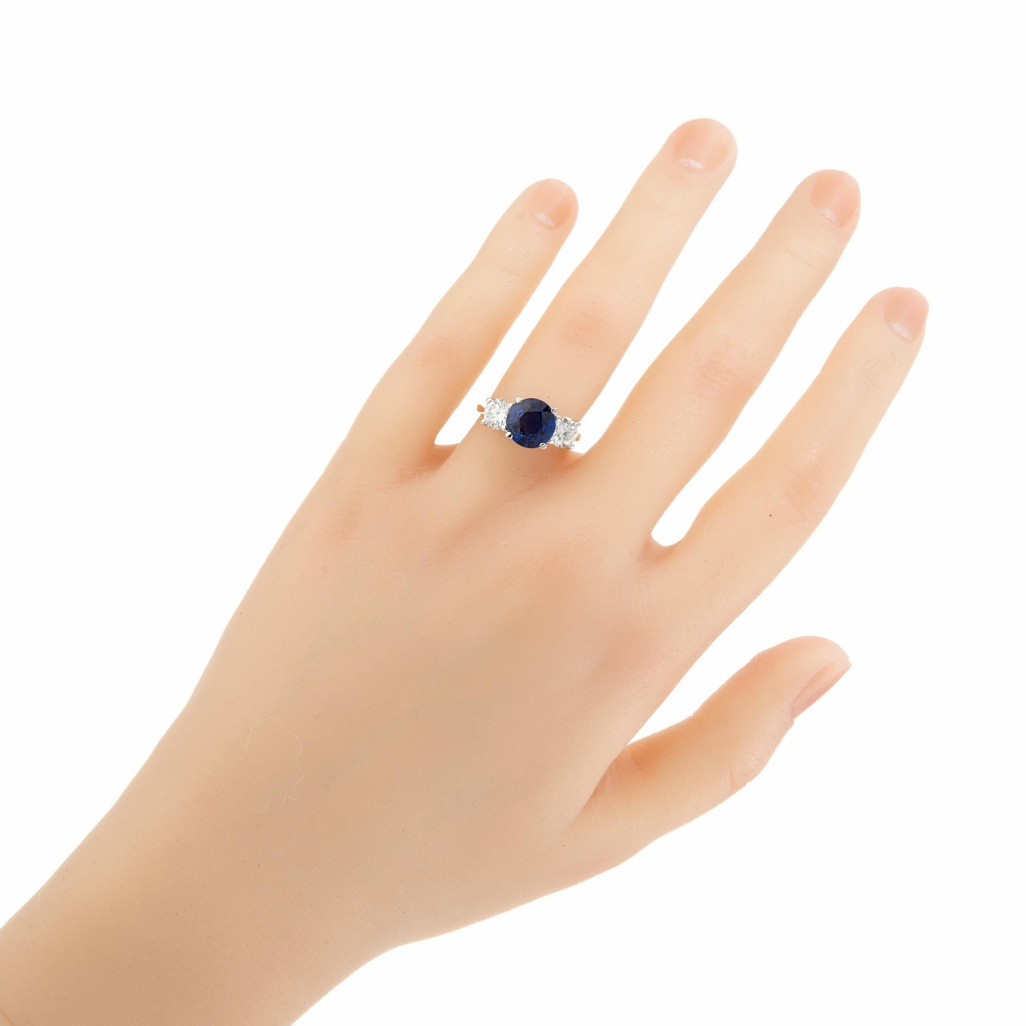 Peter Suchy Anello di fidanzamento in oro bicolore con zaffiro e diamante GIA da 2,02 carati in vendita 2