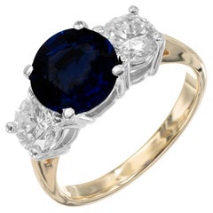 Peter Suchy Anello di fidanzamento in oro bicolore con zaffiro e diamante GIA da 2,02 carati