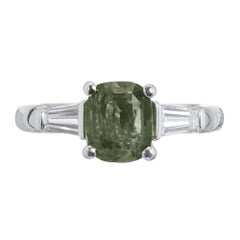 Anillo de compromiso de platino con diamante y alejandrita de 2,05 quilates de Peter Suchy (GIA)