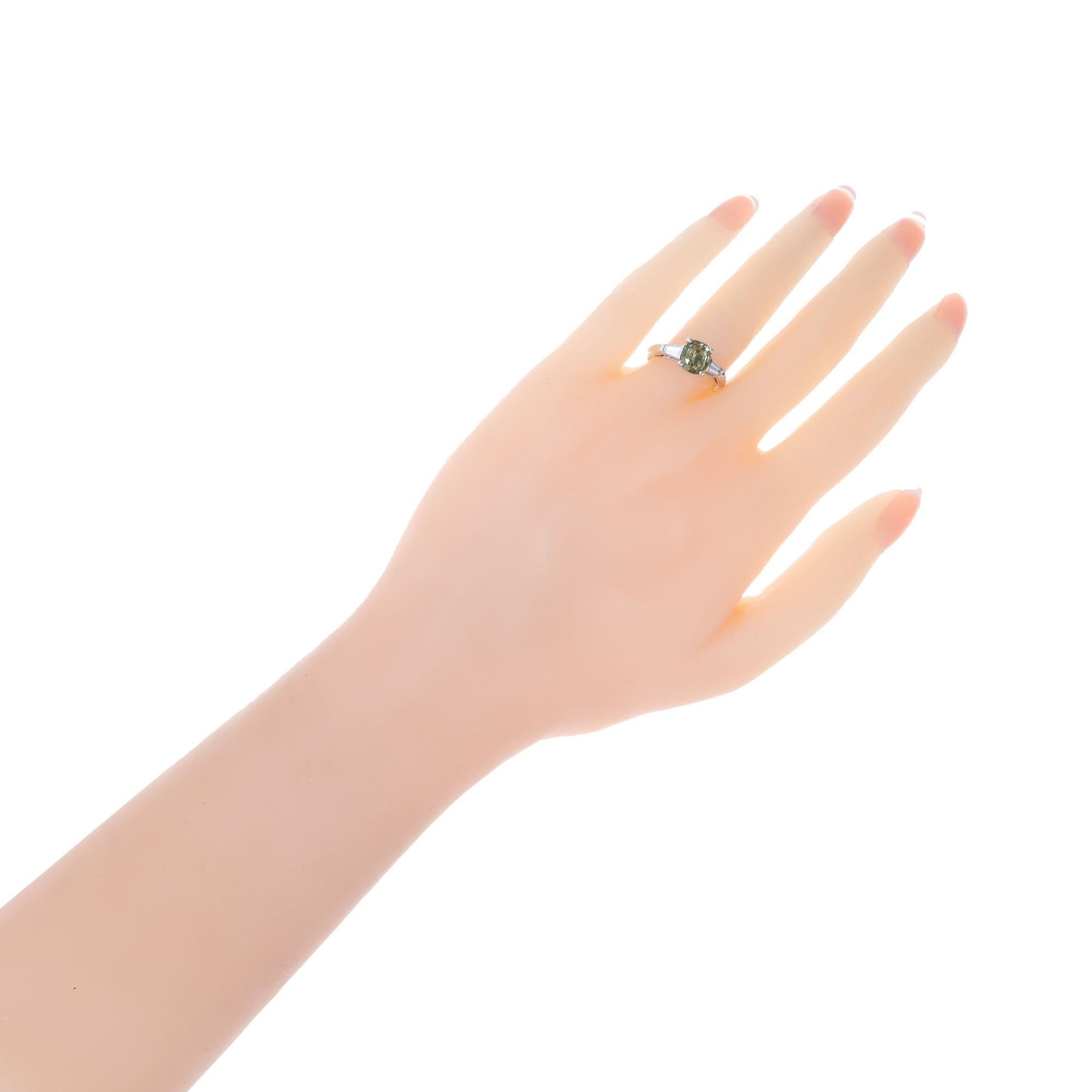 Women's Peter Suchy GIA 2.05 Carat Alexandrite Diamond Platinum Engagement Ring