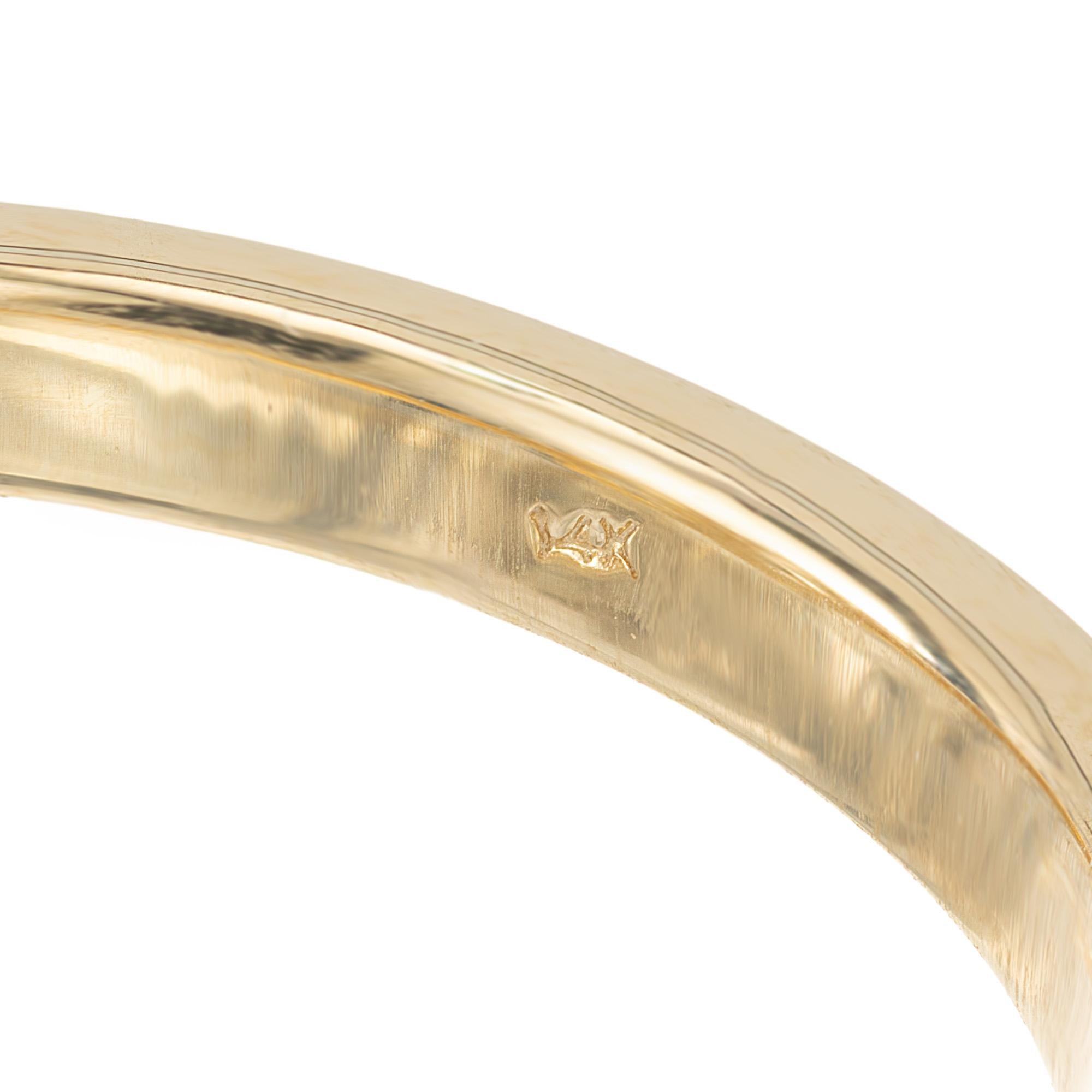 Peter Suchy GIA 2.10 Carat Diamond Yellow Gold Toe et Moi Engagement Ring For Sale 3