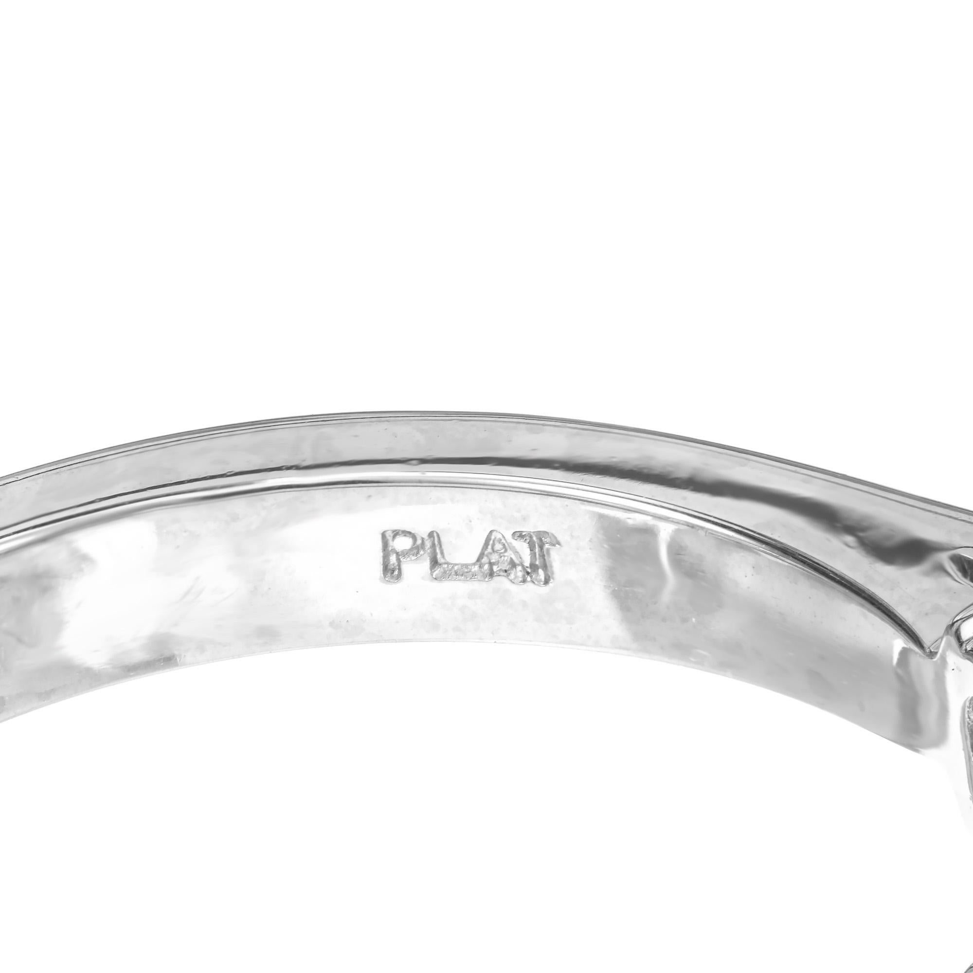 Peter Suchy GIA 2.23 Carat Sapphire Diamond Platinum Three-Stone Engagement Ring For Sale 2