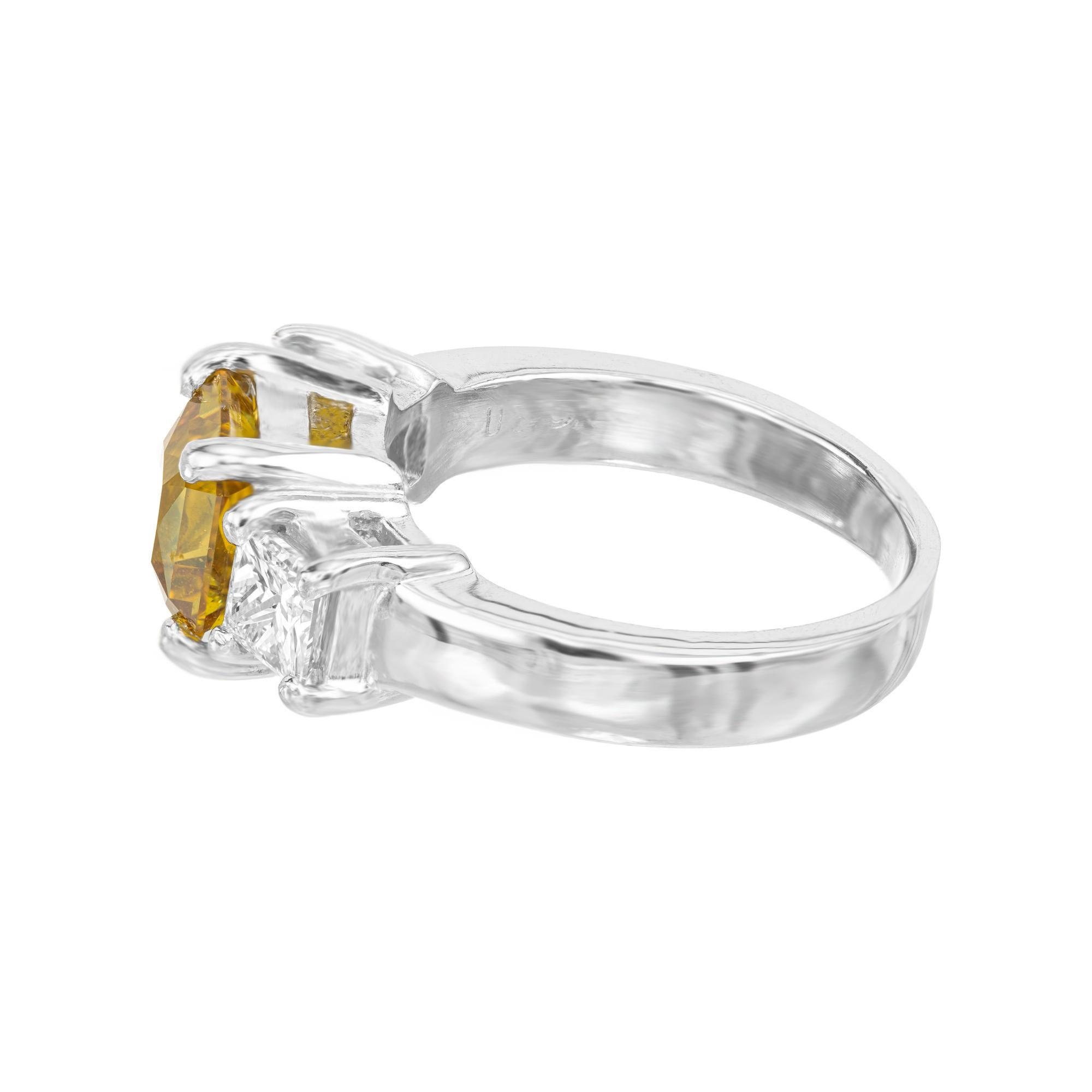 Women's Peter Suchy GIA 2.32 Carat Octagon Sapphire Diamond Platinum Engagement Ring For Sale