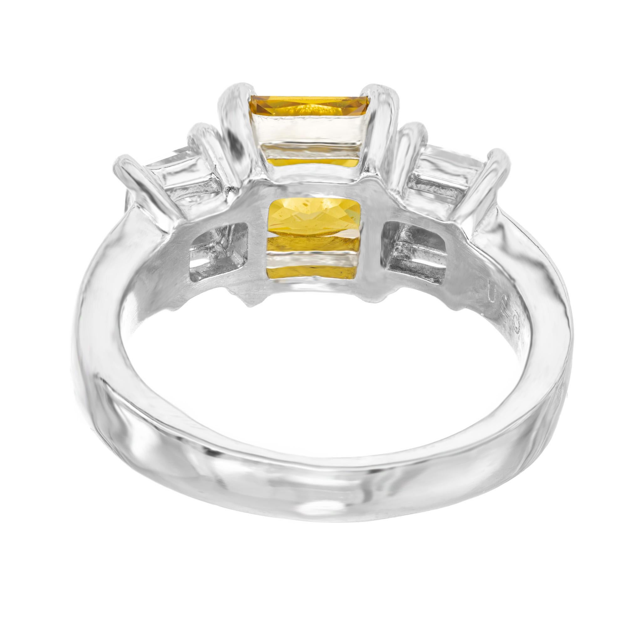 Peter Suchy GIA 2.32 Carat Octagon Sapphire Diamond Platinum Engagement Ring For Sale 1