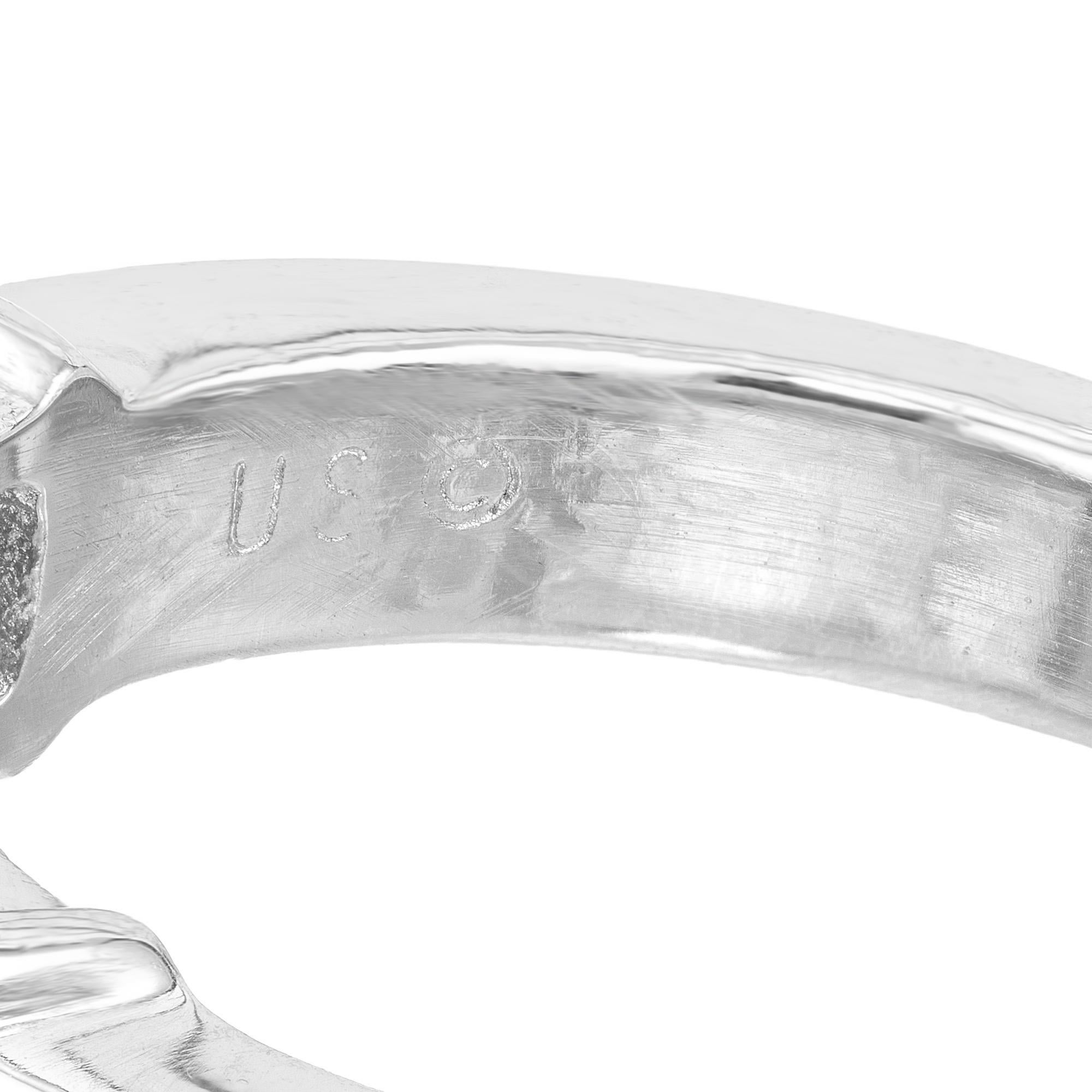 Peter Suchy GIA 2.32 Carat Octagon Sapphire Diamond Platinum Engagement Ring For Sale 2