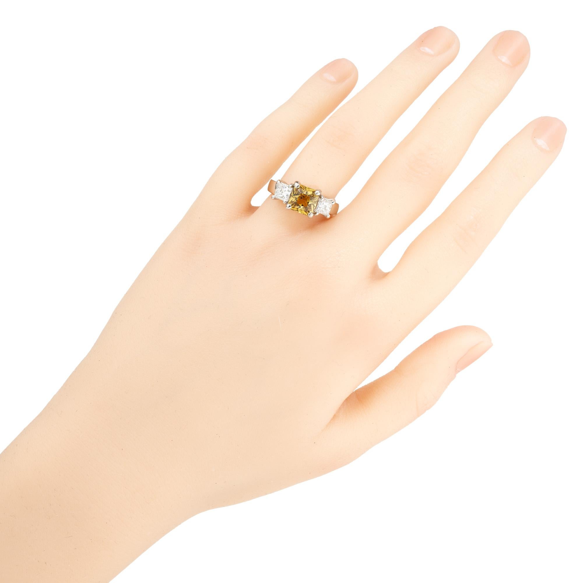 Peter Suchy GIA 2.32 Carat Octagon Sapphire Diamond Platinum Engagement Ring For Sale 3