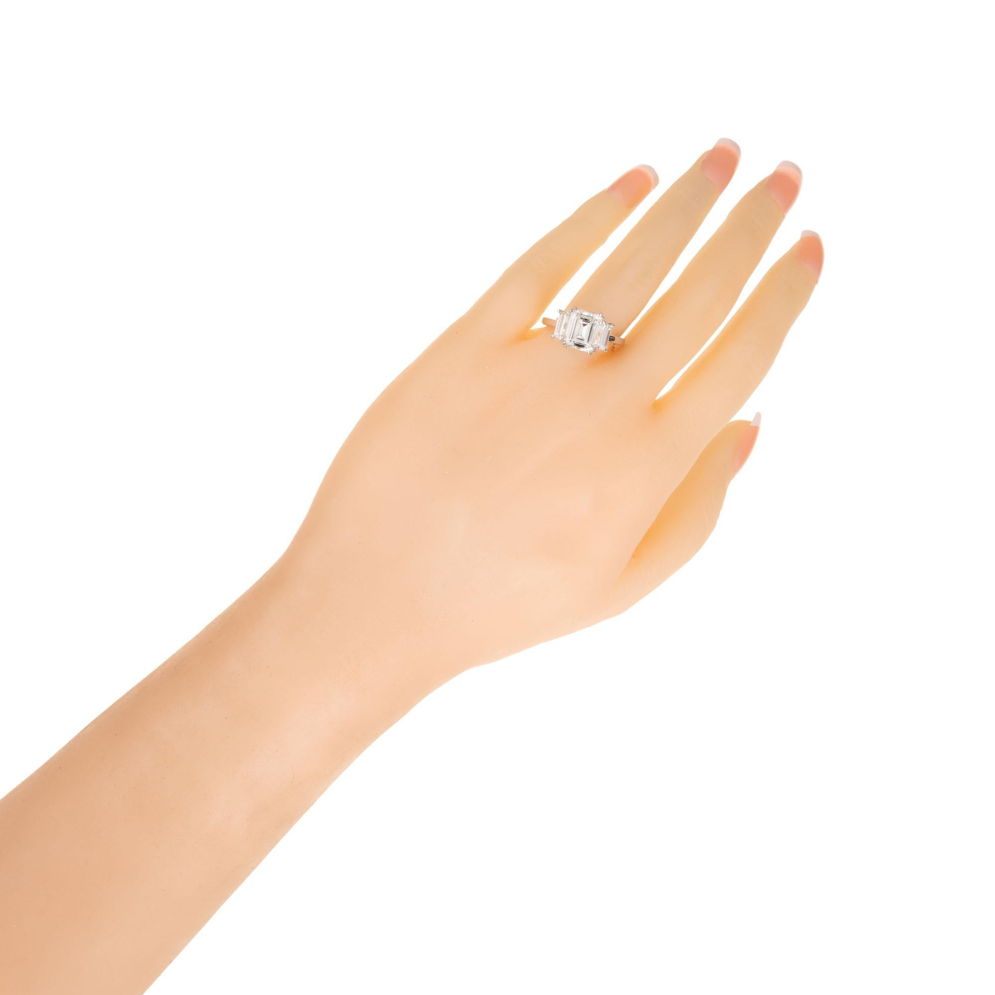 Peter Suchy GIA 2.69 Carat Diamond Platinum Three-Stone Engagement Ring 2
