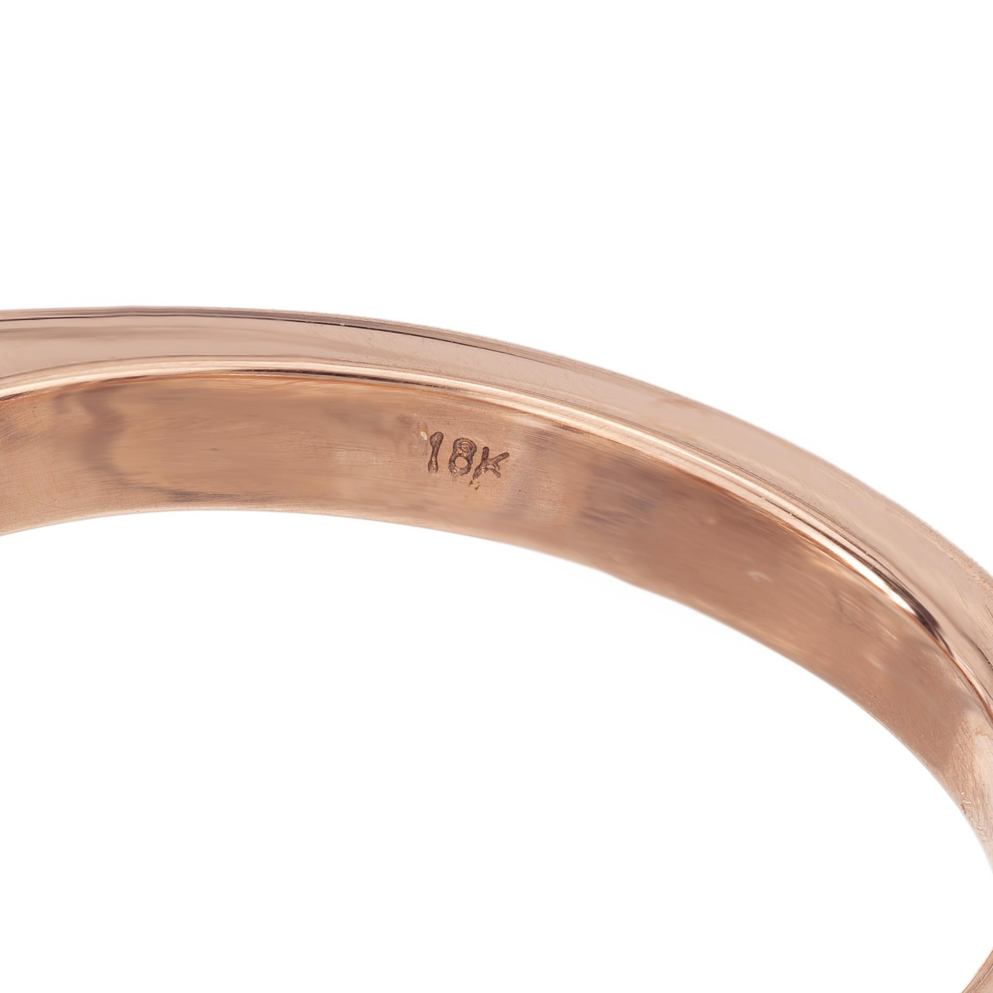 Peter Suchy GIA 3.01 Carat Diamond Rose Gold Three-Stone Engagment Ring For Sale 2