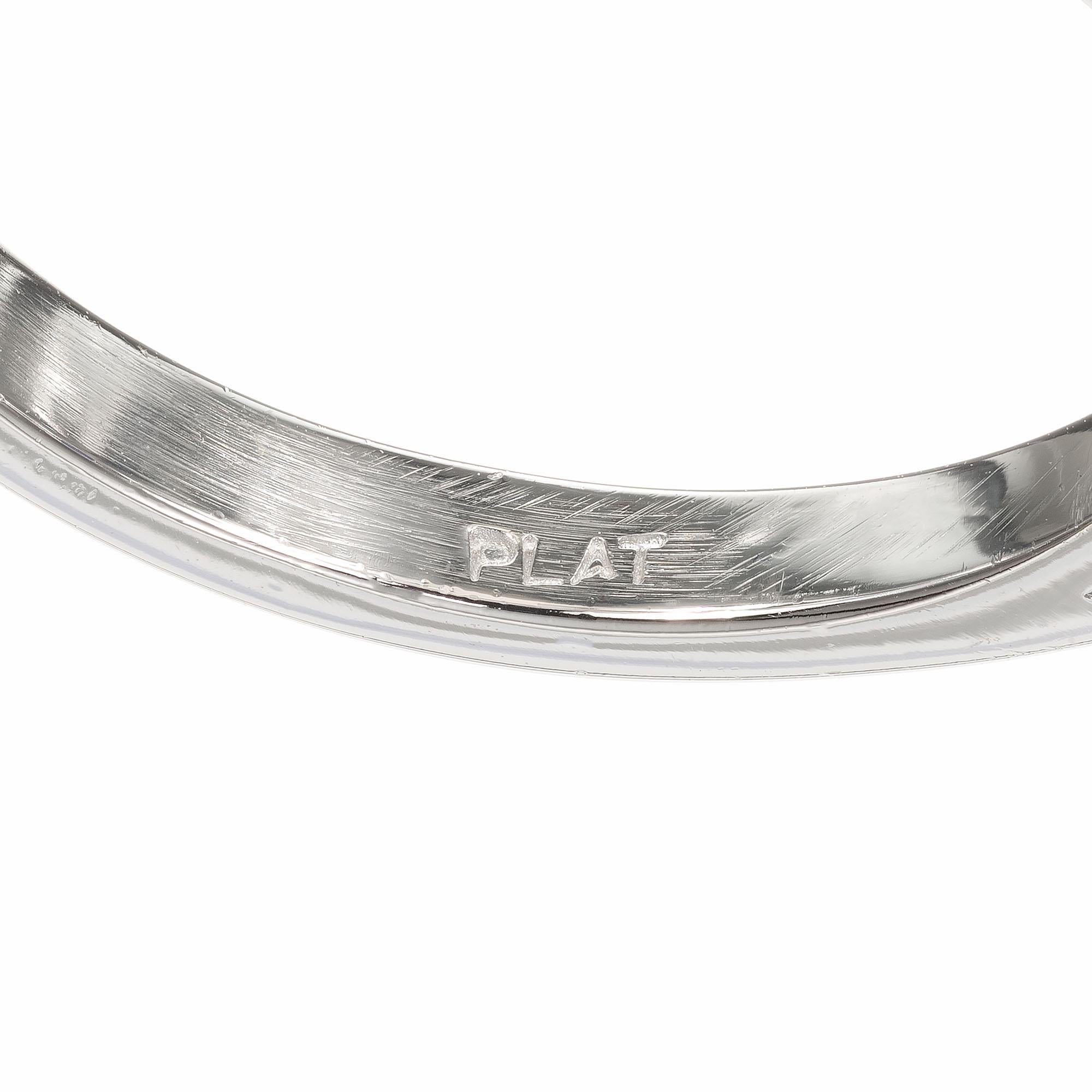 Peter Suchy GIA 3.07 Carat Sapphire Diamond Platinum Three-Stone Engagement Ring For Sale 2