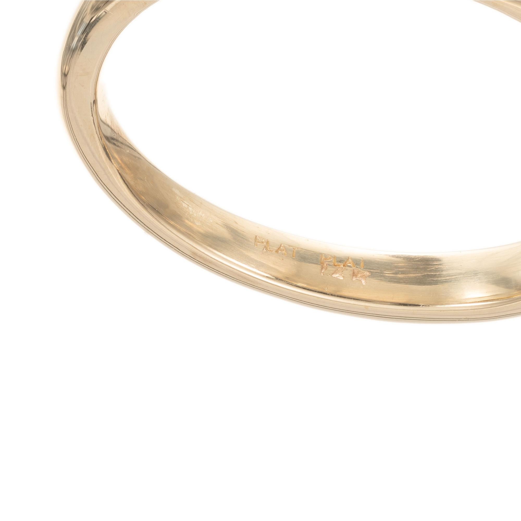 Peter Suchy GIA 3.31 Carat Diamond Sapphire Gold Platinum Engagement Ring 1