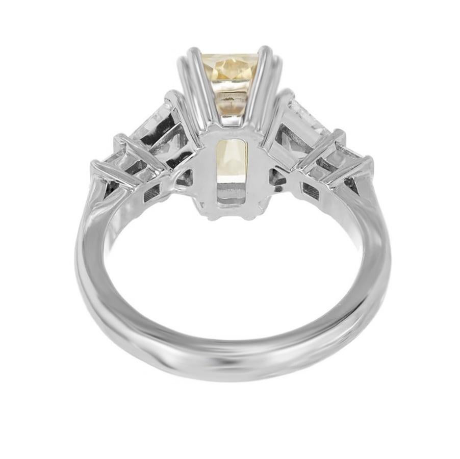 De las mujeres Peter Suchy Anillo de Compromiso de Platino con Diamante Zafiro Amarillo Naranja de 3,31 Quilates en venta