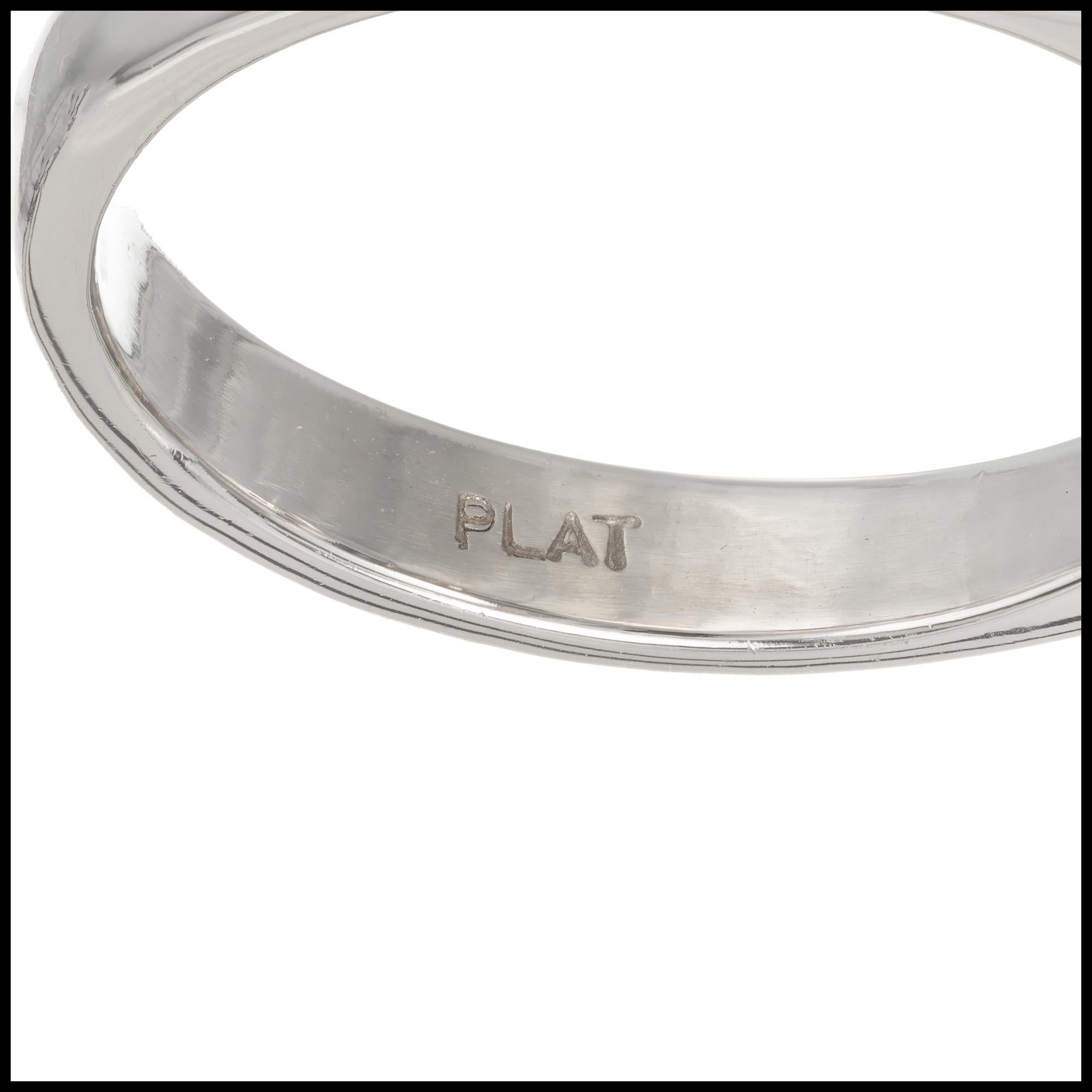 Peter Suchy GIA 4.96 Carat Sapphire Diamond Platinum Three Stone Engagement Ring 1