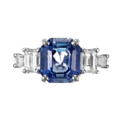Peter Suchy GIA 6.05 Carat Natural Sapphire Diamond Platinum Engagement Ring