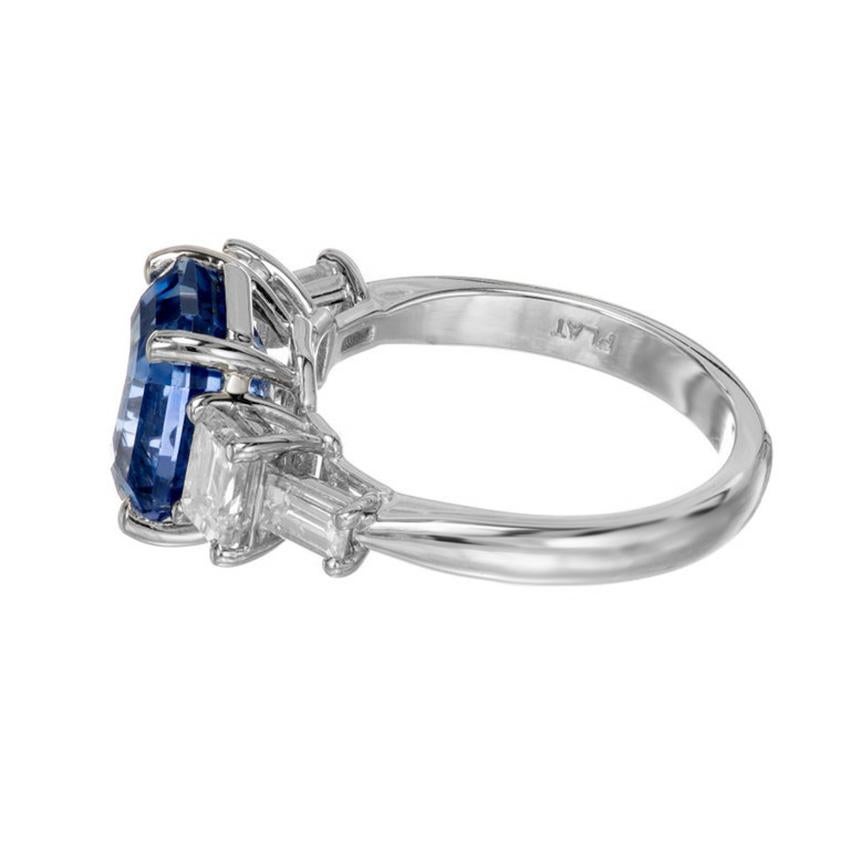 Peter Suchy GIA 6.05 Carat Natural Sapphire Diamond Platinum Engagement Ring For Sale 3