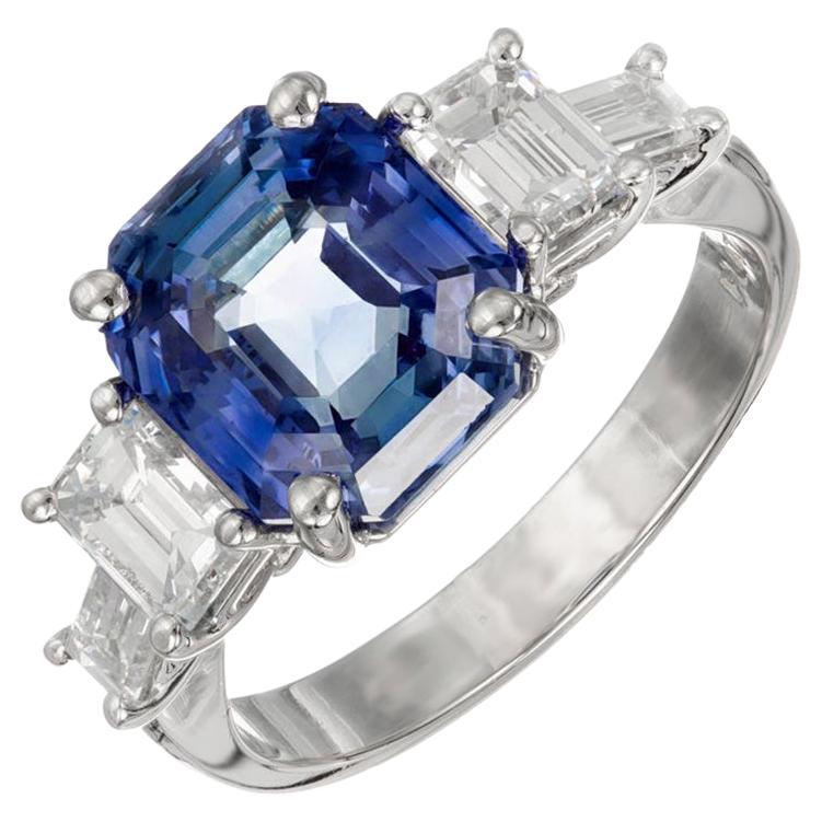 Peter Suchy GIA 6.05 Carat Natural Sapphire Diamond Platinum Engagement Ring