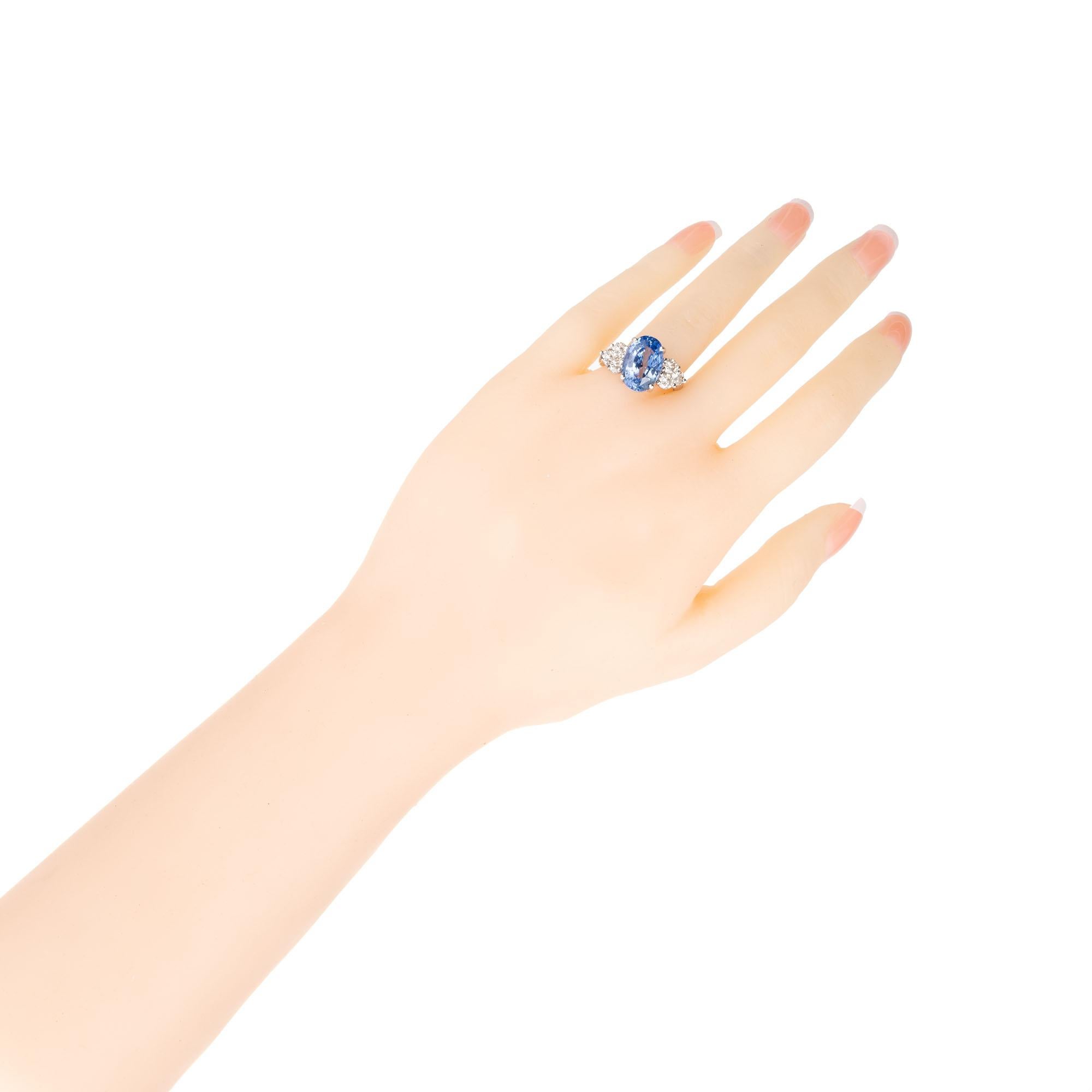 Women's Peter Suchy GIA 8.95 Carat Blue Sapphire Diamond Platinum Engagement Ring For Sale