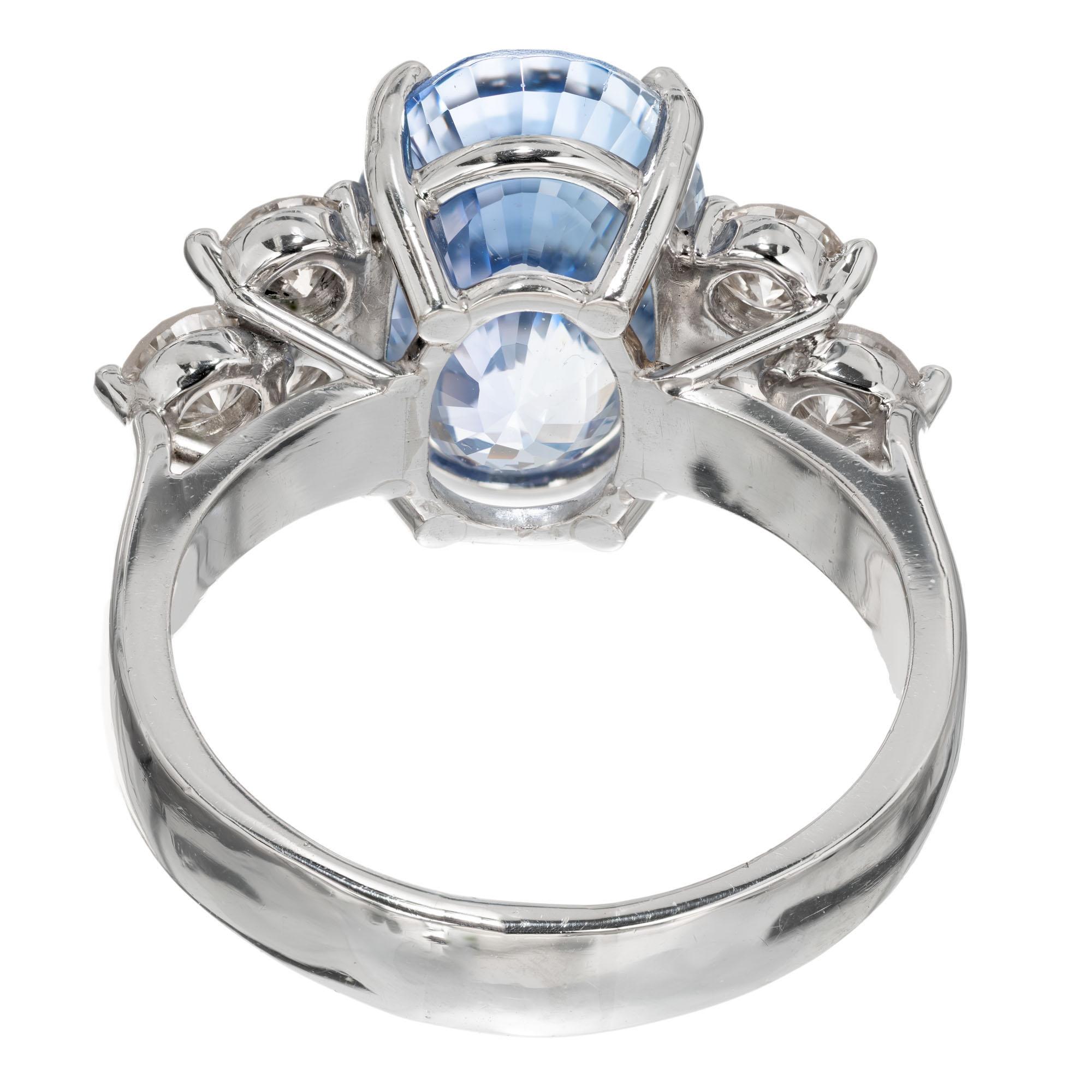 Peter Suchy GIA 8.95 Carat Blue Sapphire Diamond Platinum Engagement Ring For Sale 2