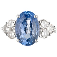 Peter Suchy GIA 8.95 Carat Blue Sapphire Diamond Platinum Engagement Ring