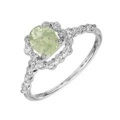 Peter Suchy GIA .99 Carat Sapphire Diamond 14k White Gold Engagement Ring