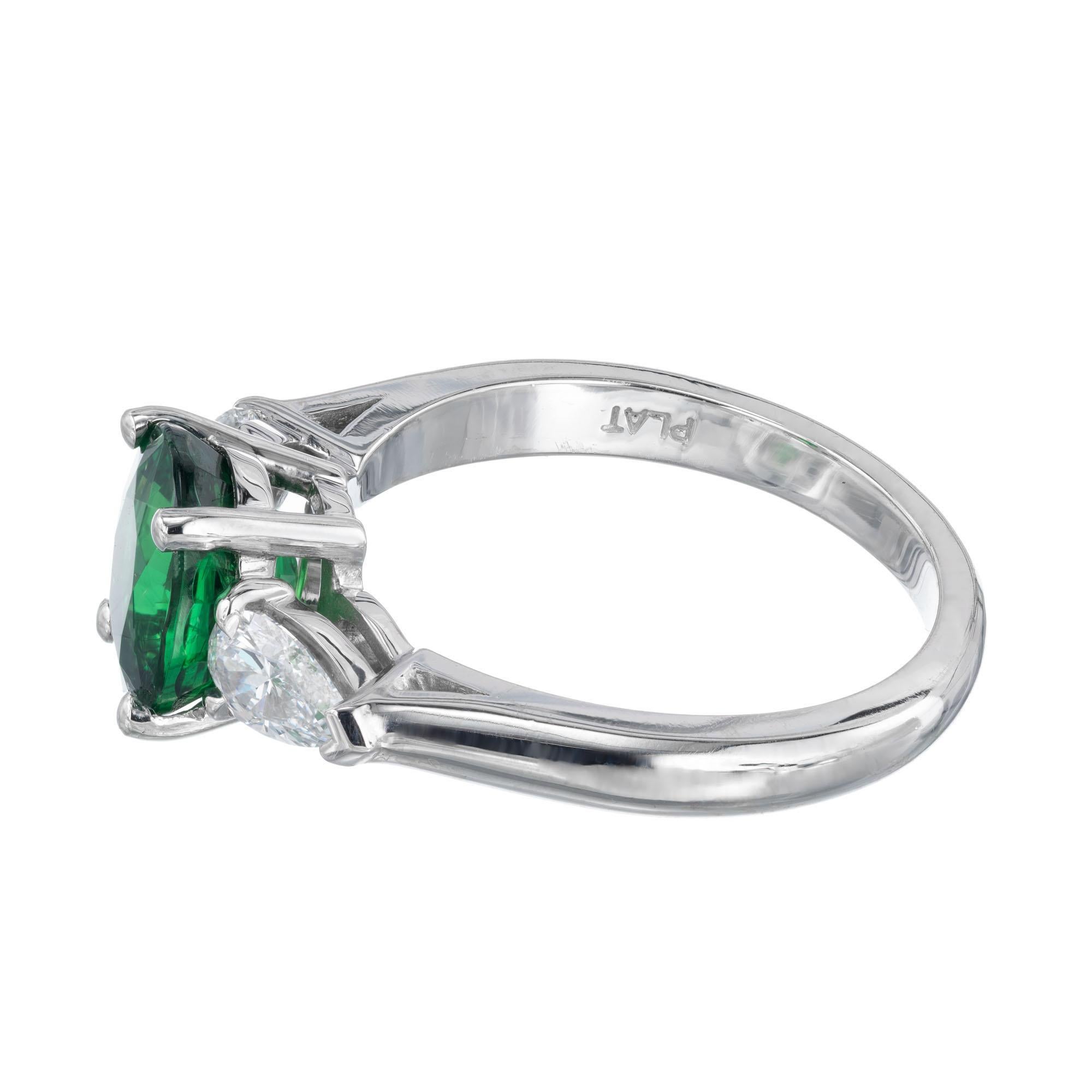 Bague de fiançailles Peter Suchy en platine avec diamant tsavorite de 2,82 carats certifié par le GIA Neuf - En vente à Stamford, CT