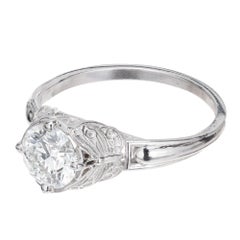 Peter Suchy GIA Certified 1.00 Carat Diamond Platinum Engagement Ring