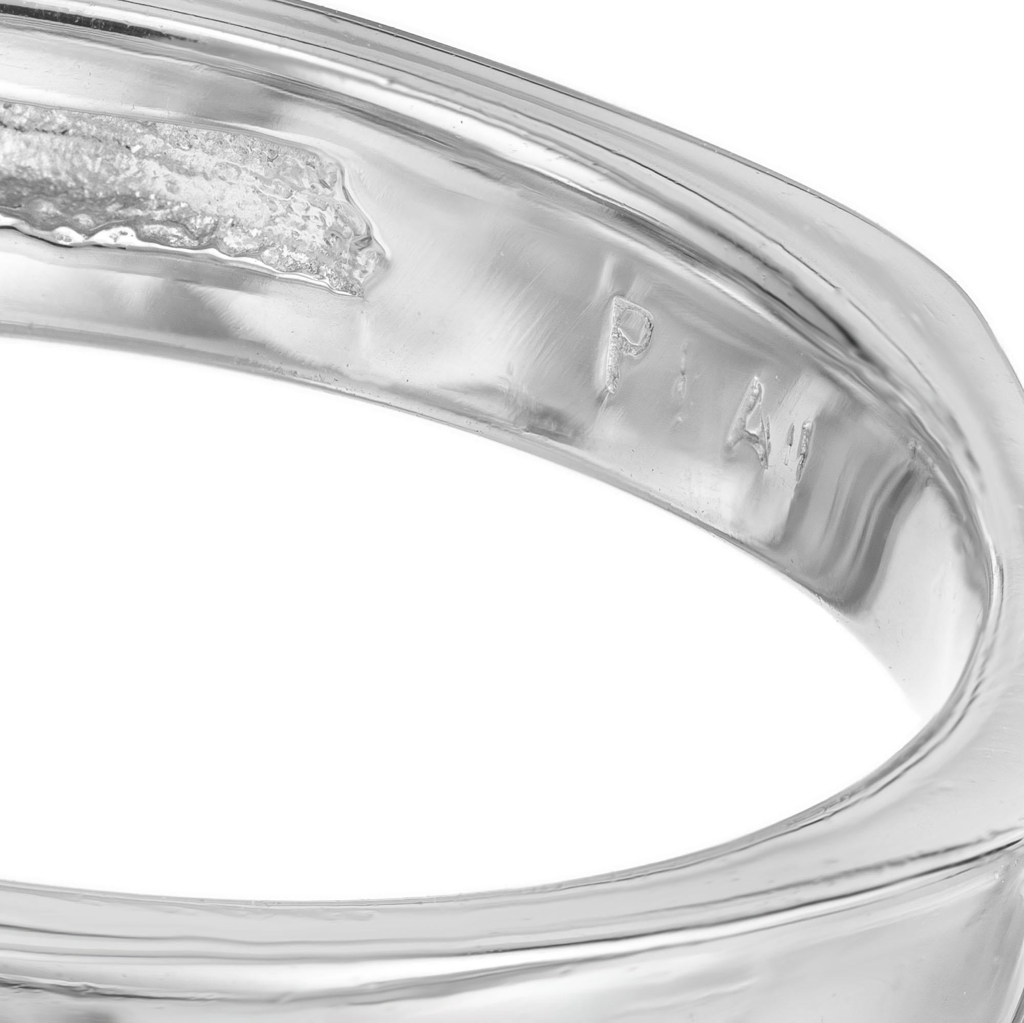 Peter Suchy GIA 1.00 Carat Princess Cut Diamond Platinum Engagement Ring For Sale 3