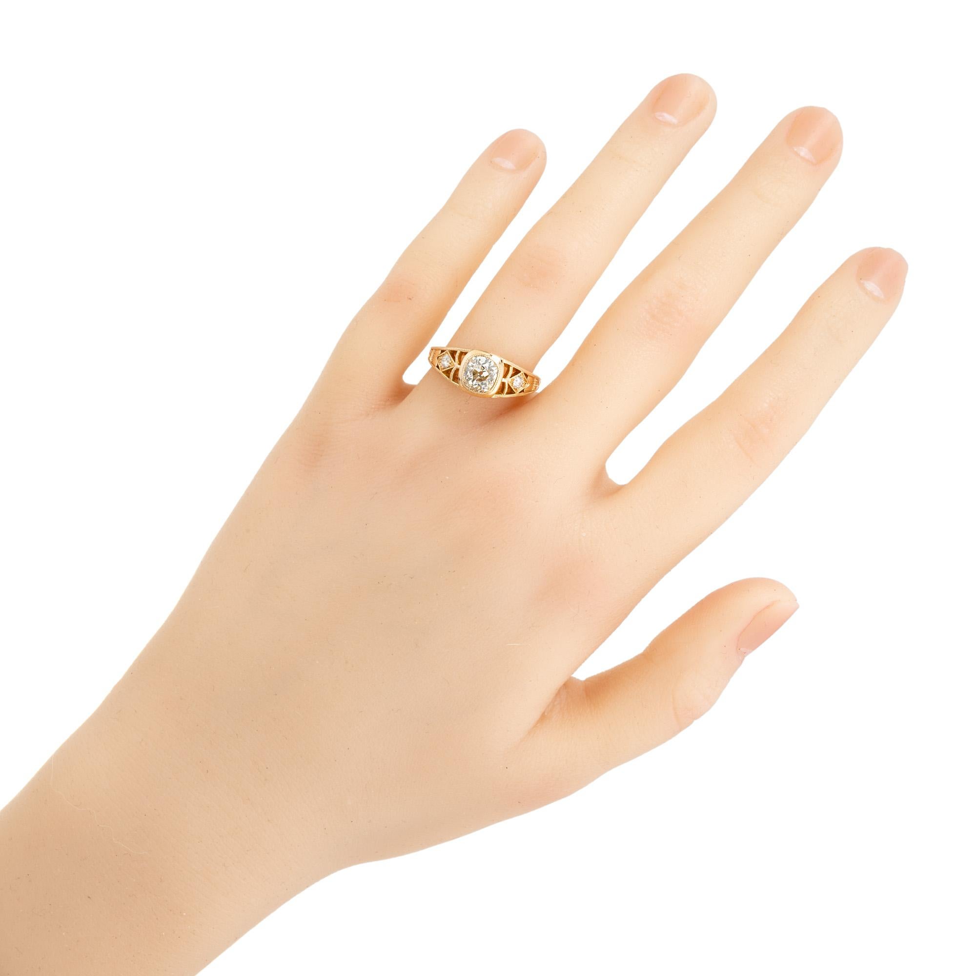 Peter Suchy GIA Certified 1.00 Carat Old Mine Diamond Rose Gold Engagement Ring For Sale 2