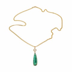 Peter Suchy GIA Certified 10.09 Carat Emerald Diamond Gold Pendant Necklace
