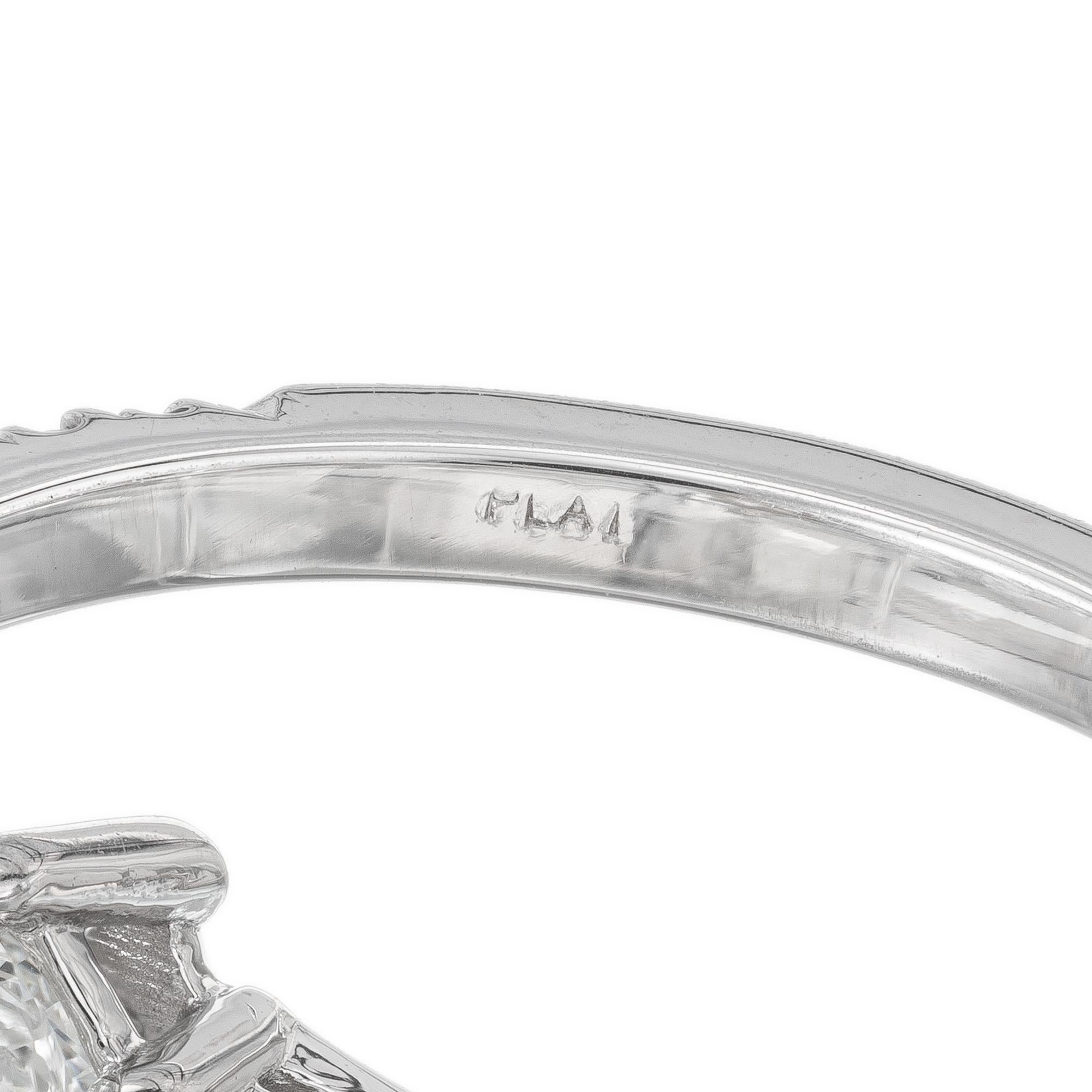 Peter Suchy GIA Certified 1.01 Carat Diamond Platinum Bi-Pass Engagement Ring For Sale 1