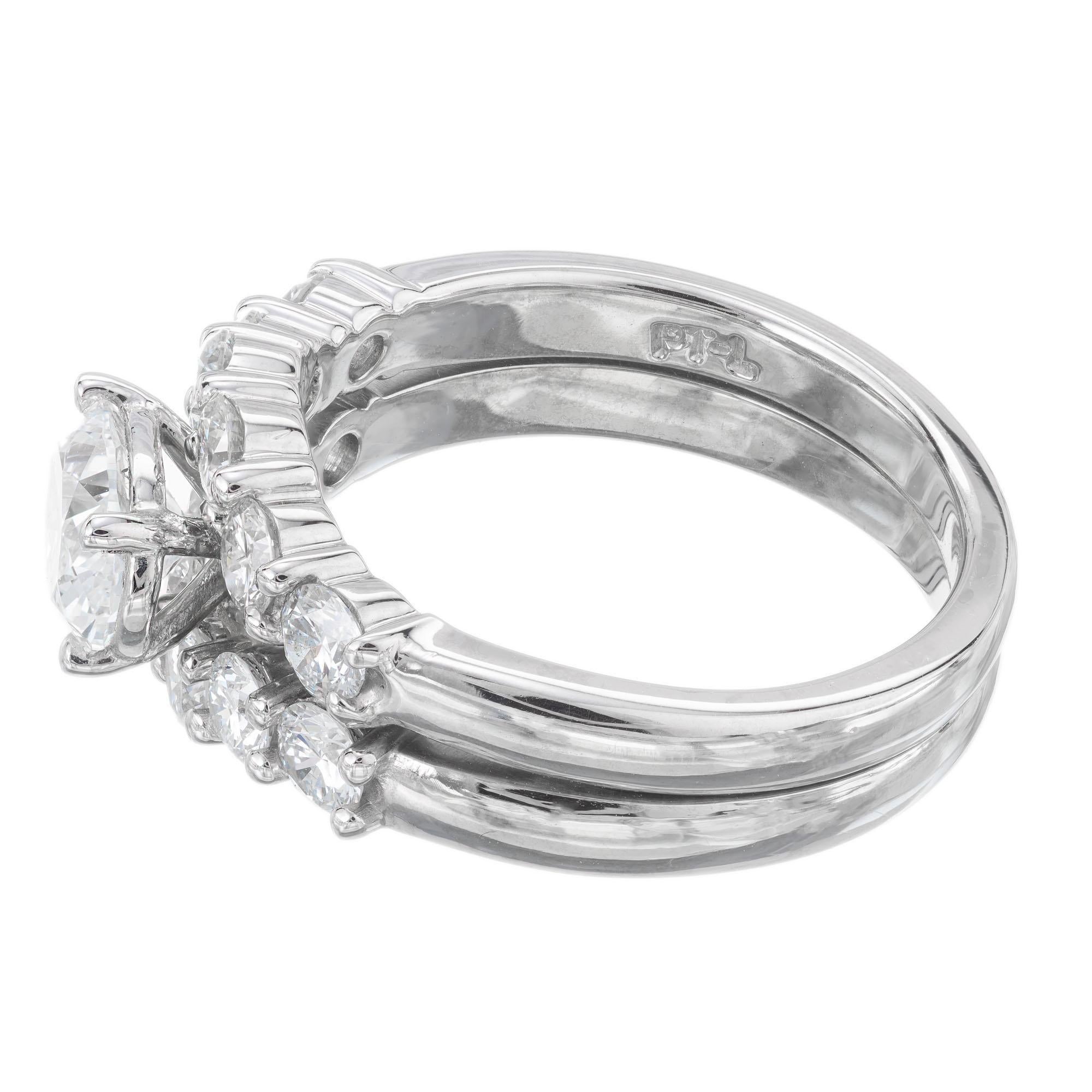 Bague de fiançailles Peter Suchy en platine avec diamant de 1,01 carat certifié par le GIA Neuf - En vente à Stamford, CT