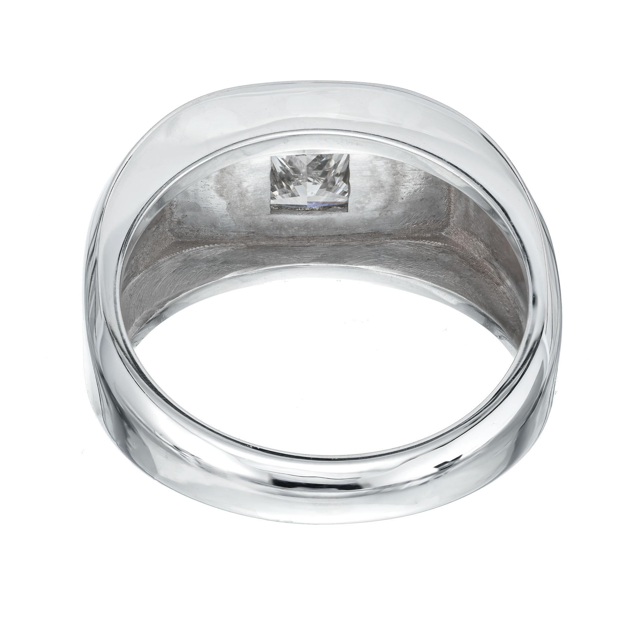 Peter Suchy Anillo de compromiso unisex de oro blanco con diamante de 1,01 quilates certificado por el GIA en Nuevo estado para la venta en Stamford, CT