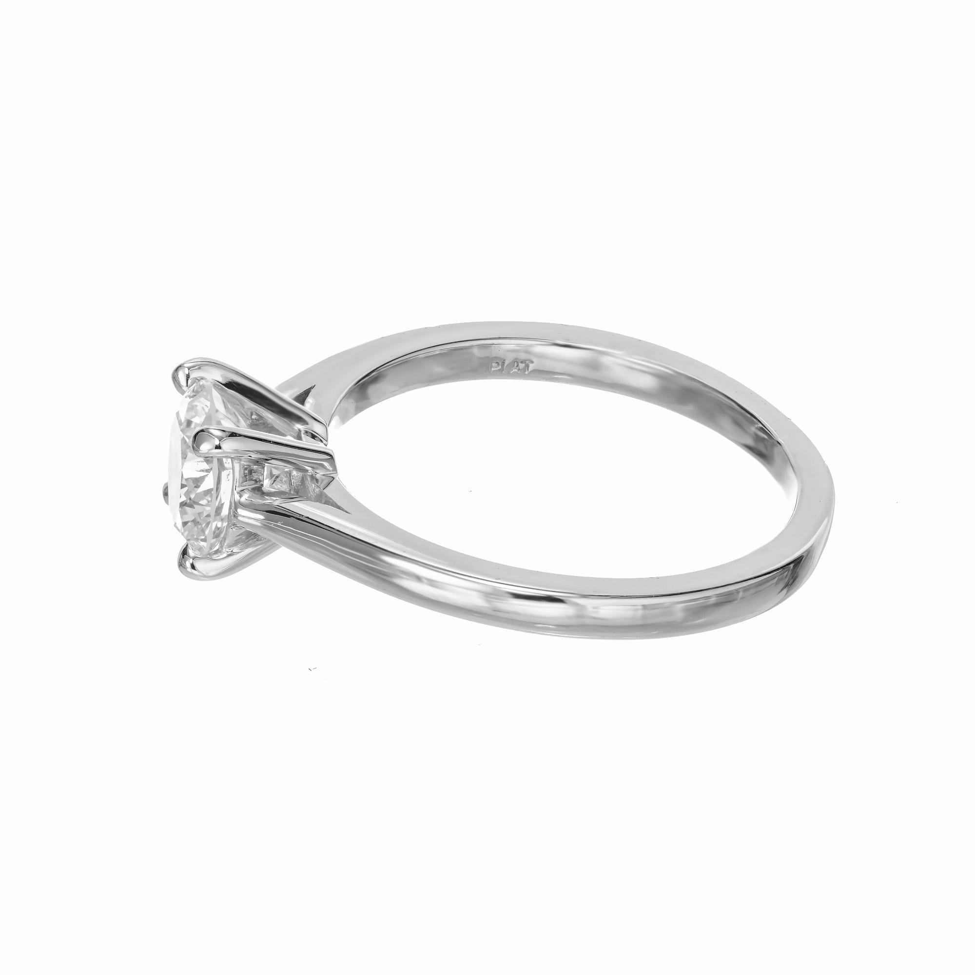 Round Cut Peter Suchy GIA 1.02 Carat Round Diamond Platinum Solitaire Engagement Ring For Sale