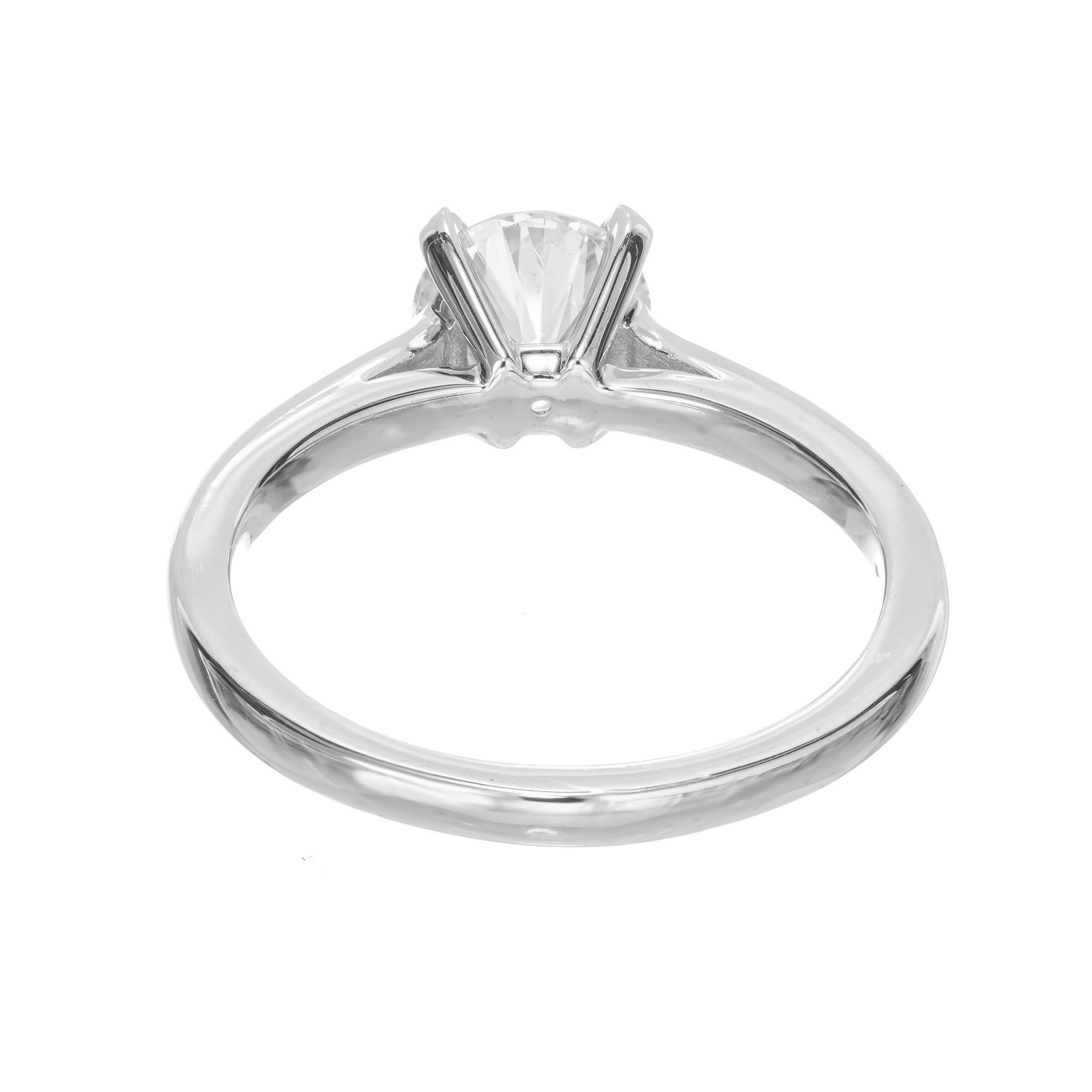 Peter Suchy GIA 1.02 Carat Round Diamond Platinum Solitaire Engagement Ring In New Condition For Sale In Stamford, CT