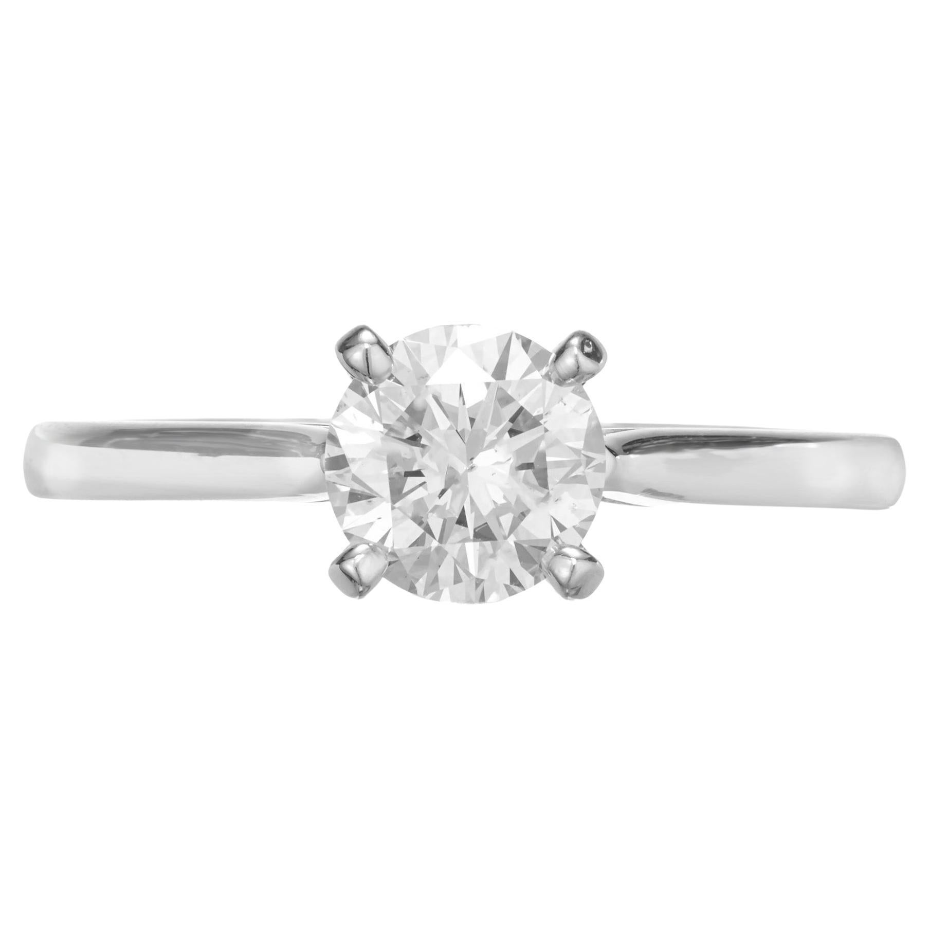 Peter Suchy GIA 1.02 Carat Round Diamond Platinum Solitaire Engagement Ring For Sale