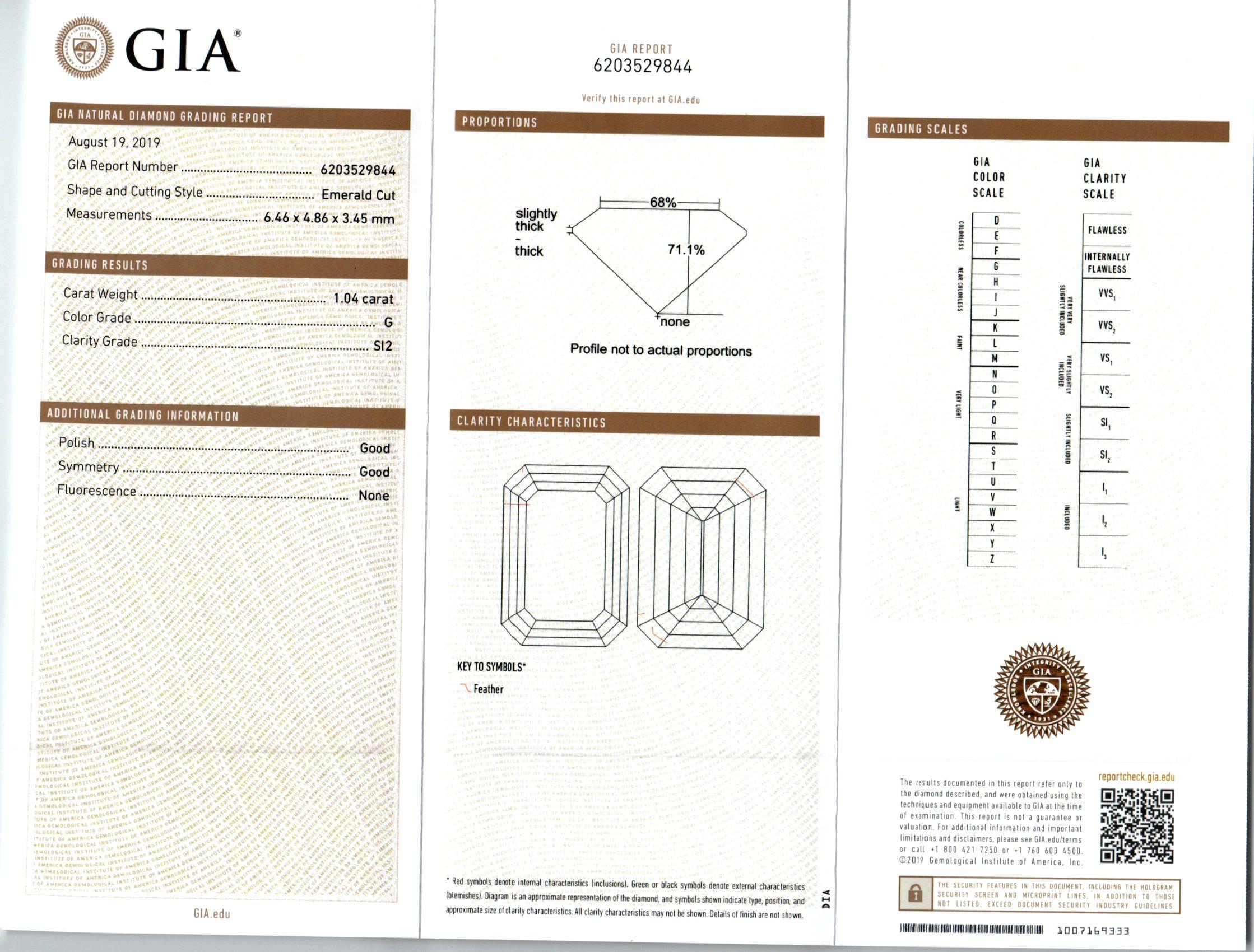 Peter Suchy GIA Certified 1.04 Carat Diamond Platinum Engagement Ring 2