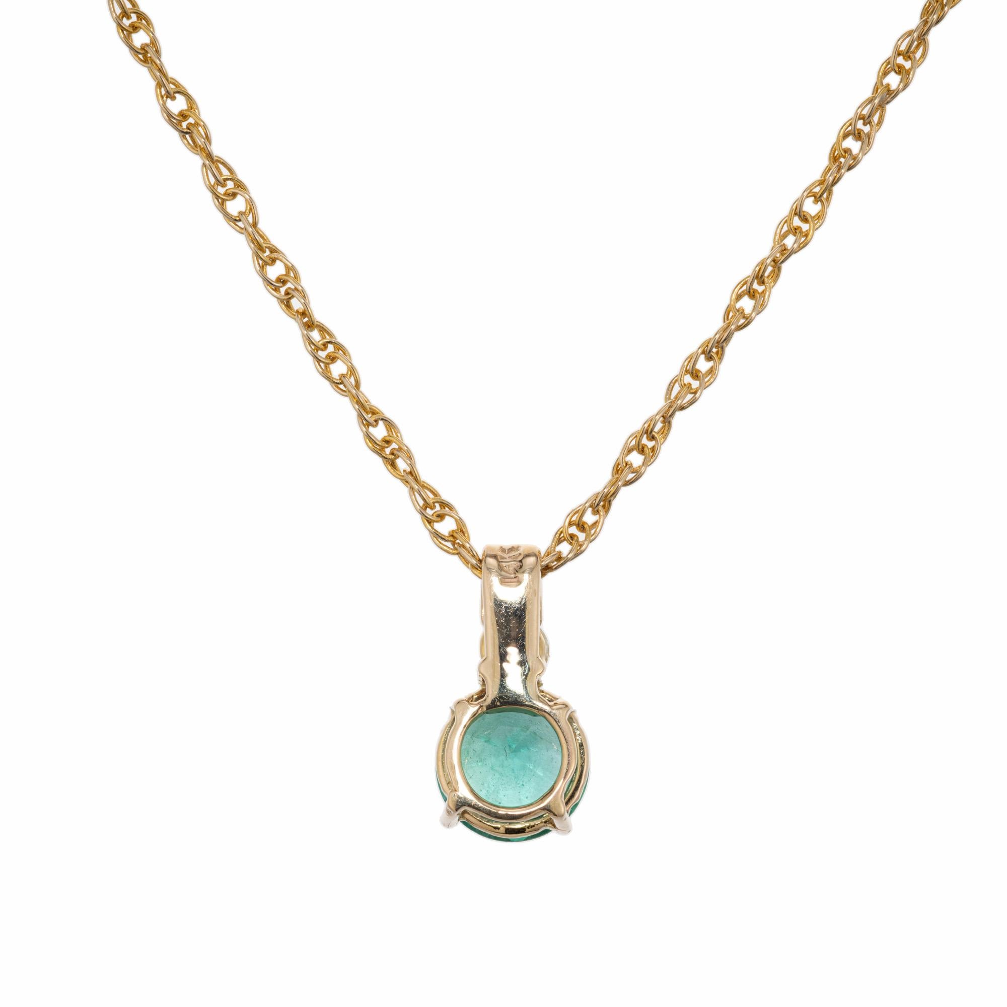 Halskette mit GIA-zertifiziertem 1.08 Karat Smaragd-Diamant-Gold-Anhänger von Peter Suchy Damen im Angebot