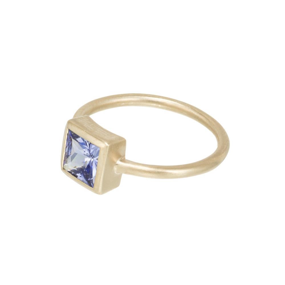 Peter Suchy GIA Certified 1.08 Carat Sapphire Yellow Gold Solitaire Ring In New Condition For Sale In Stamford, CT