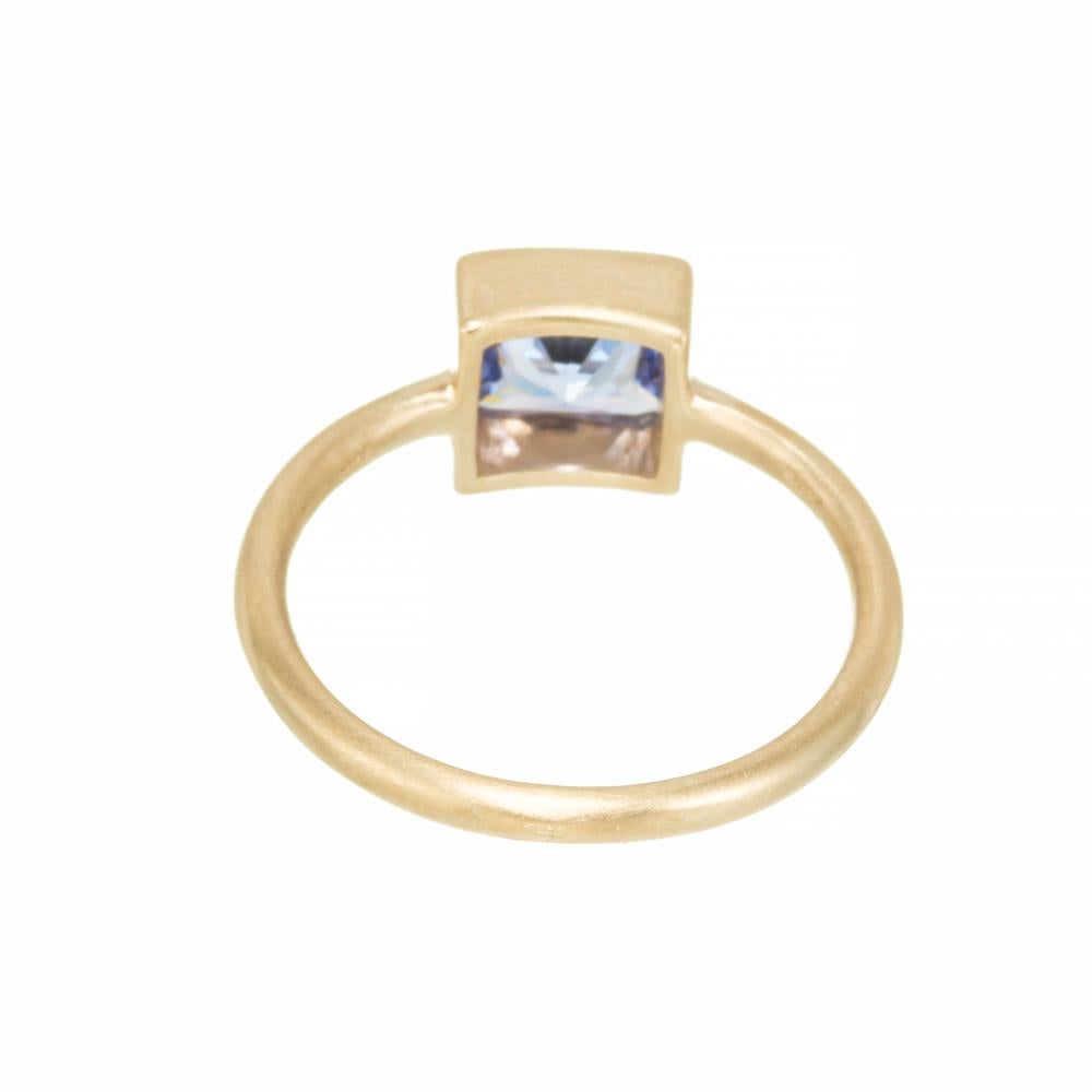 Peter Suchy GIA Certified 1.08 Carat Sapphire Yellow Gold Solitaire Ring For Sale 1