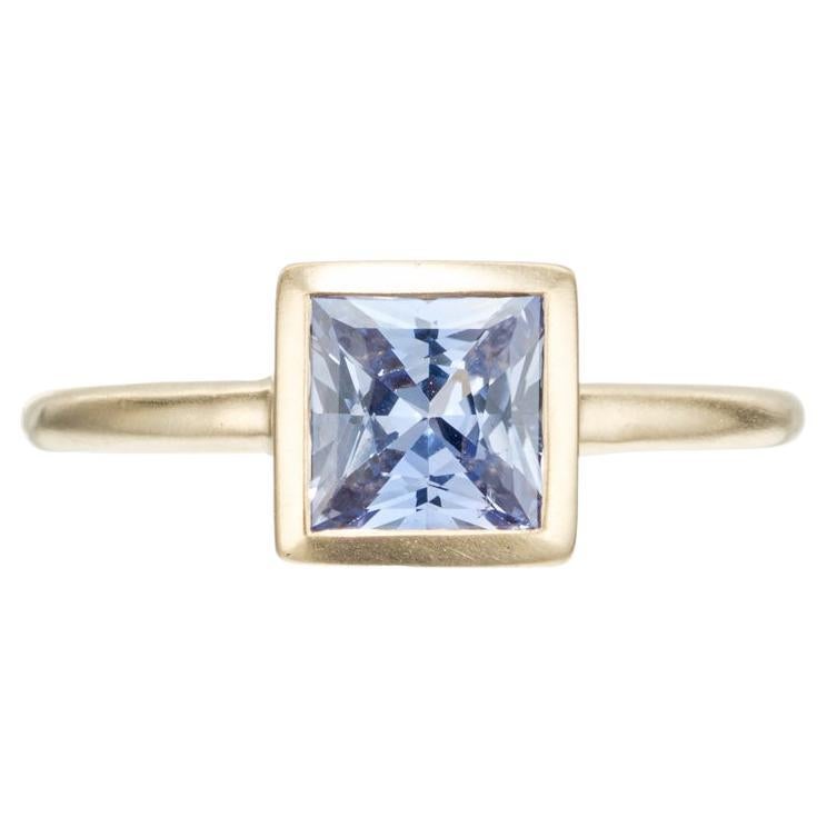 Peter Suchy GIA Certified 1.08 Carat Sapphire Yellow Gold Solitaire Ring For Sale