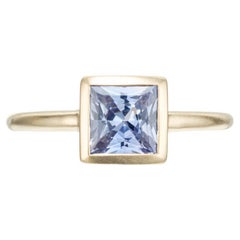 Peter Suchy Anillo solitario de oro amarillo con zafiro certificado por el GIA de 1,08 quilates