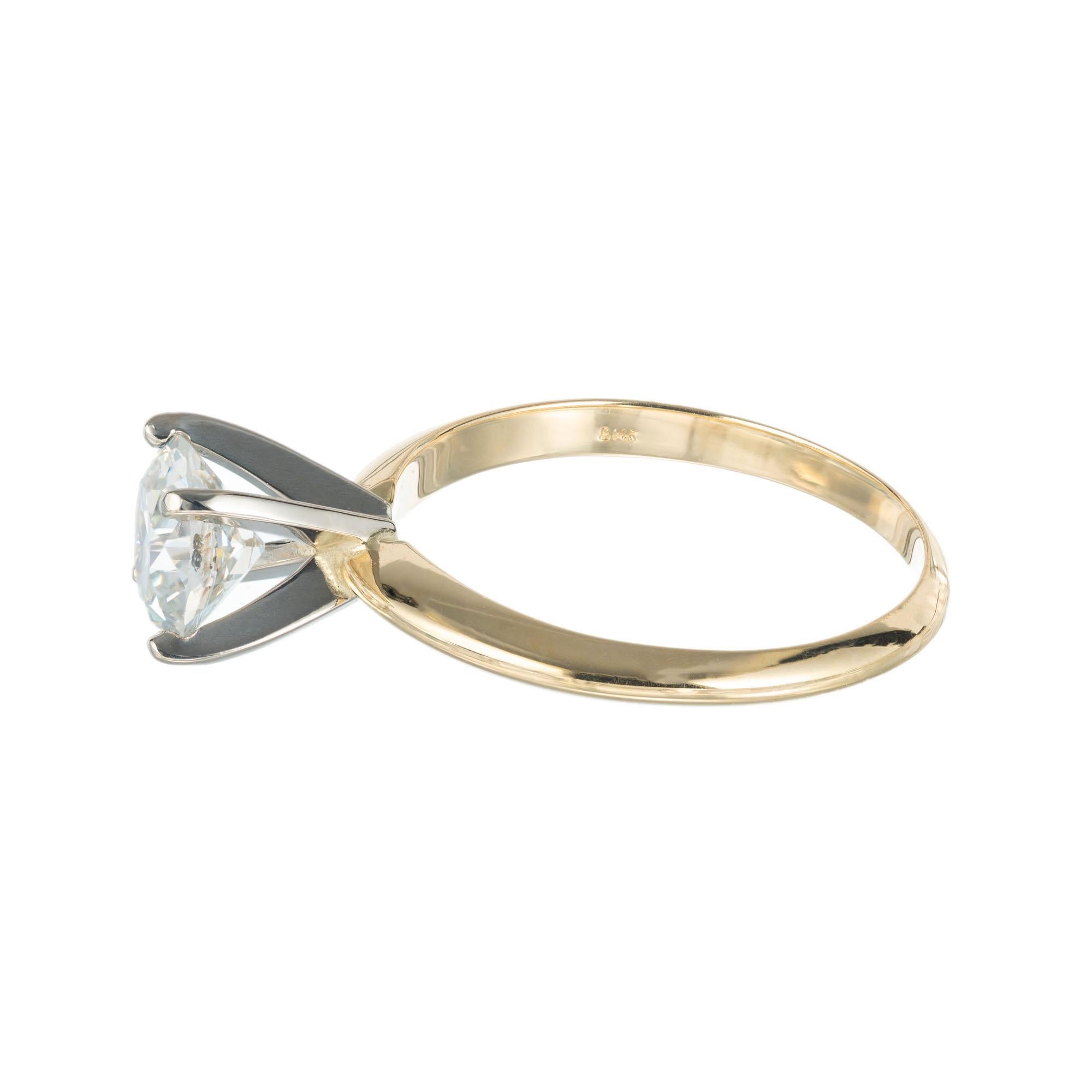 Peter Suchy Bague de fiançailles solitaire en or avec diamant de 1,09 carat certifié par le GIA Pour femmes en vente