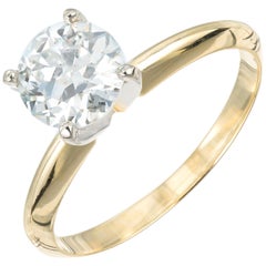 Peter Suchy Bague de fiançailles solitaire en or avec diamant de 1,09 carat certifié par le GIA