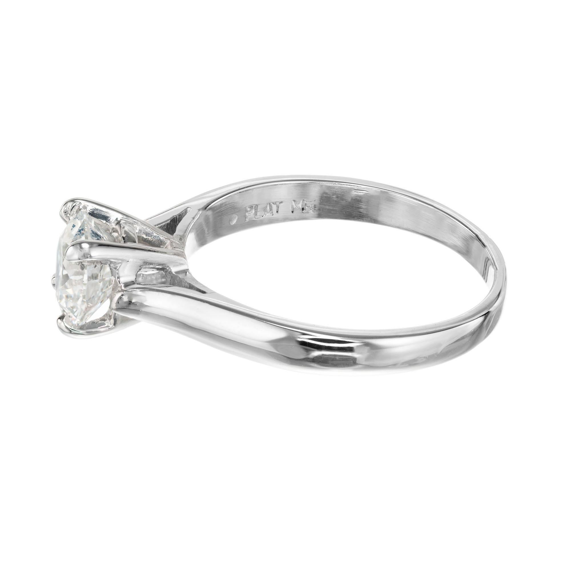 Peter Suchy GIA Certified 1.09 Carat Diamond Platinum Solitaire Engagement Ring In New Condition For Sale In Stamford, CT