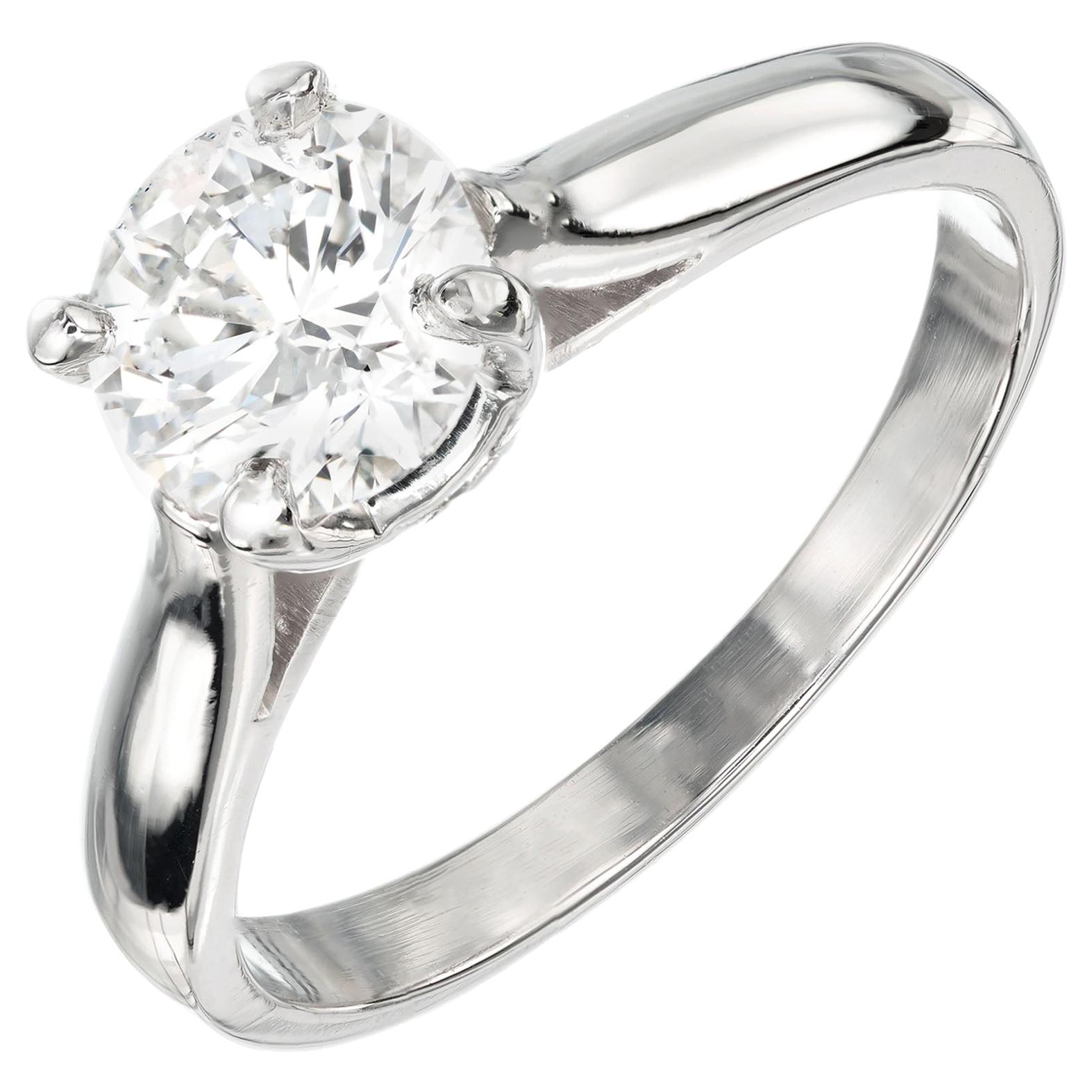 Peter Suchy GIA Certified 1.09 Carat Diamond Platinum Solitaire Engagement Ring For Sale