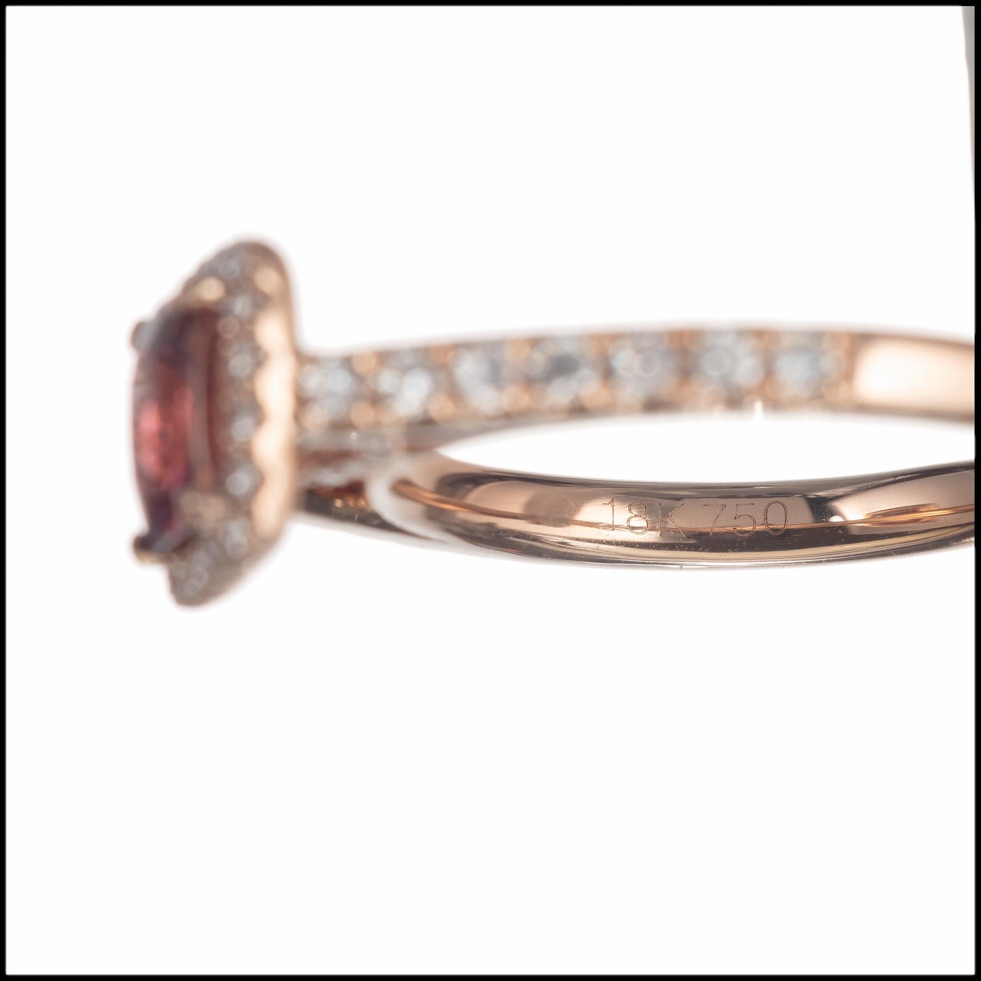 Verlobungsring aus Roségold mit GIA-zertifiziertem 1,10 Karat Saphir und Diamant von Peter Suchy Damen im Angebot