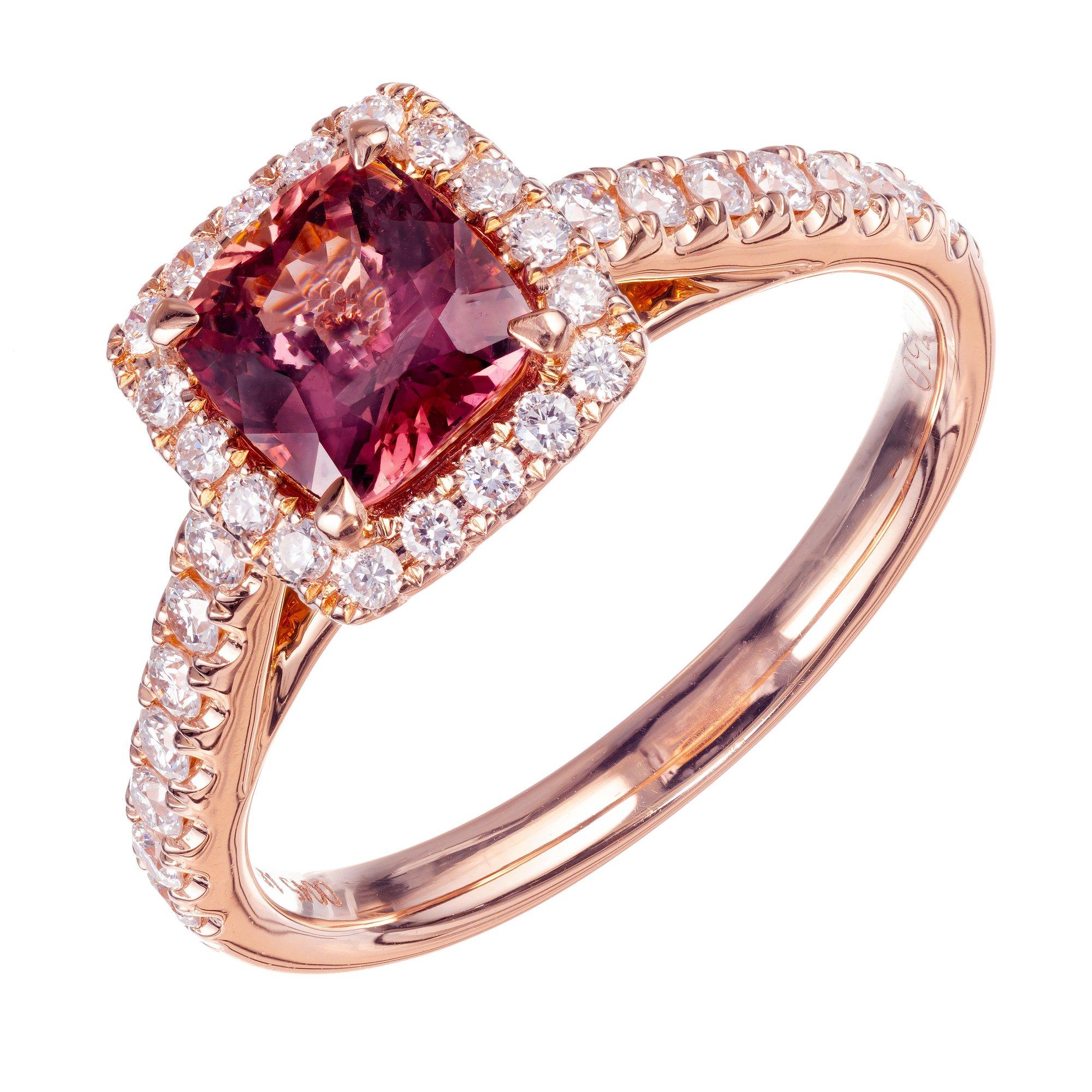 Verlobungsring aus Roségold mit GIA-zertifiziertem 1,10 Karat Saphir und Diamant von Peter Suchy